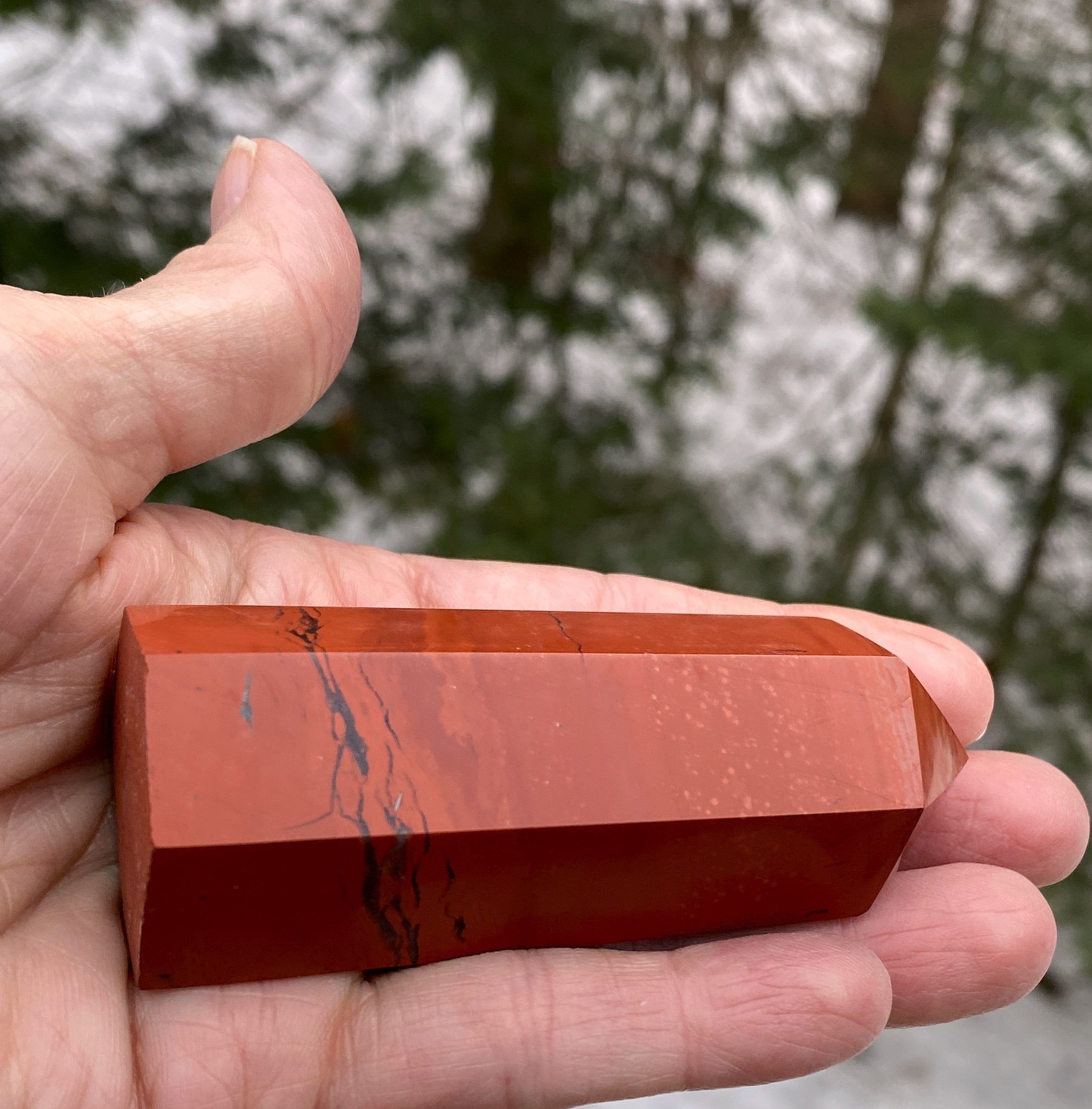 Red Jasper Point Tower   Memory Calming Protection 31733S