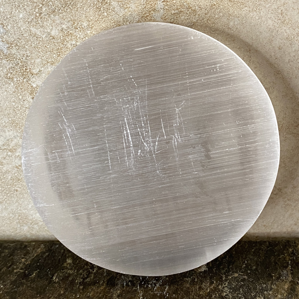 Selenite Charging Plate Triple Moon & Tree of Life Healing Protection 31079ETS