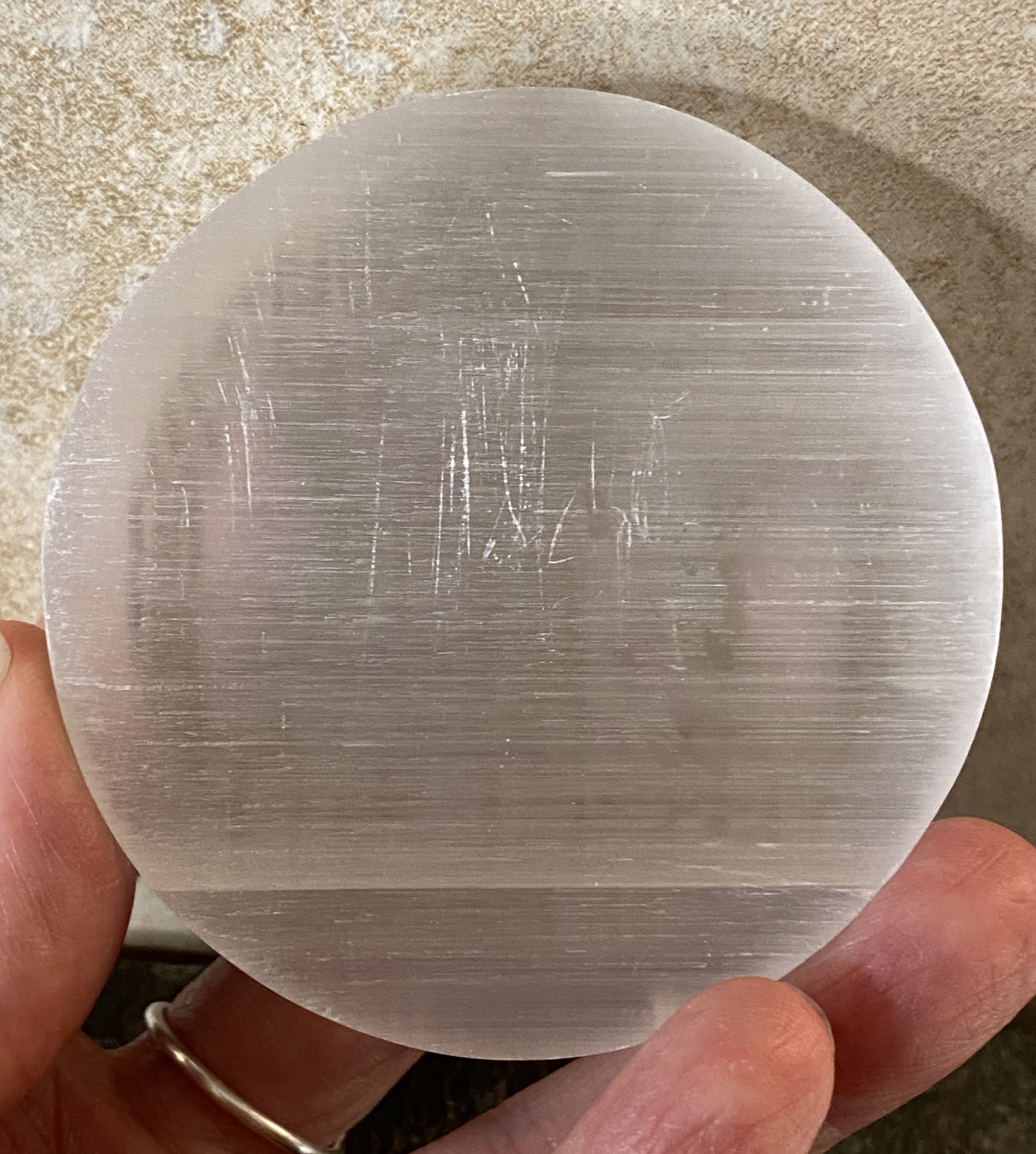 Selenite Charging Plate Triple Moon & Tree of Life Healing Protection 31079ETS