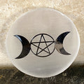 Selenite Charging Plate Triple Moon  Healing Protection 31084ETS