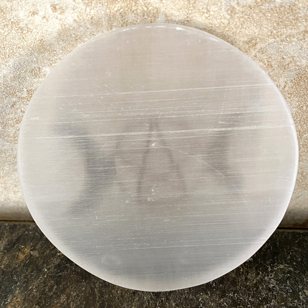 Selenite Charging Plate Triple Moon  Healing Protection 31084ETS