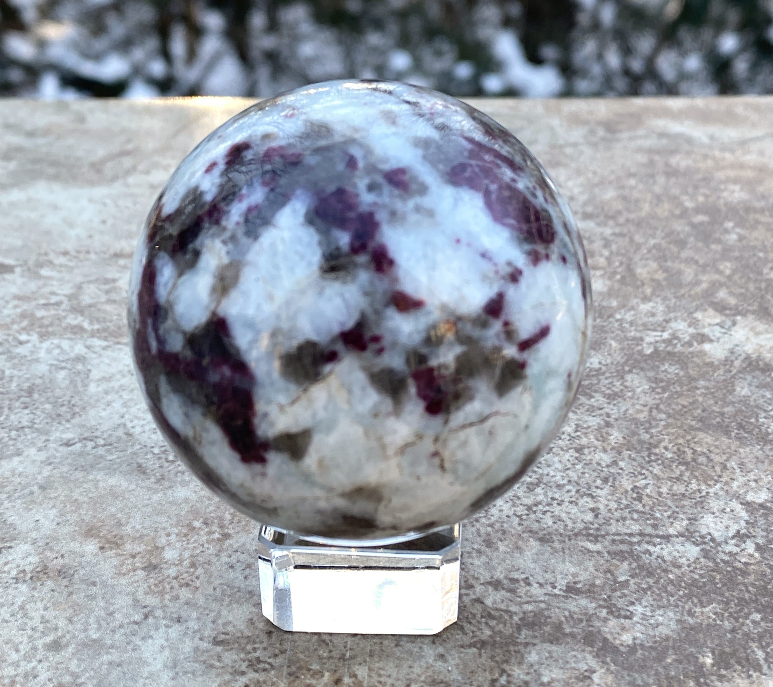 Rubellite Pink Tourmaline Sphere Stand  Healing Protection 31686S
