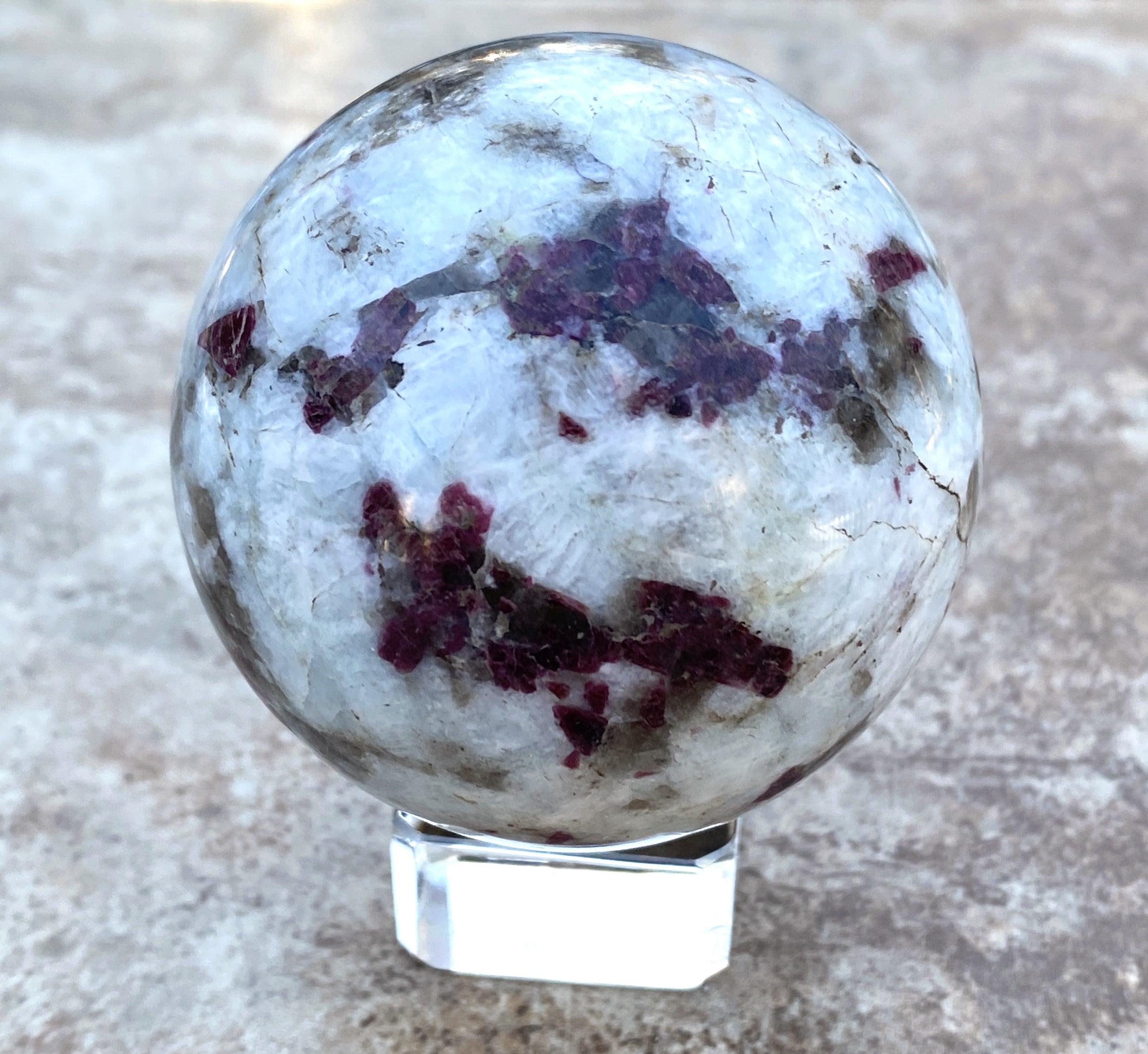 Rubellite Pink Tourmaline Sphere Stand  Healing Protection 31686S