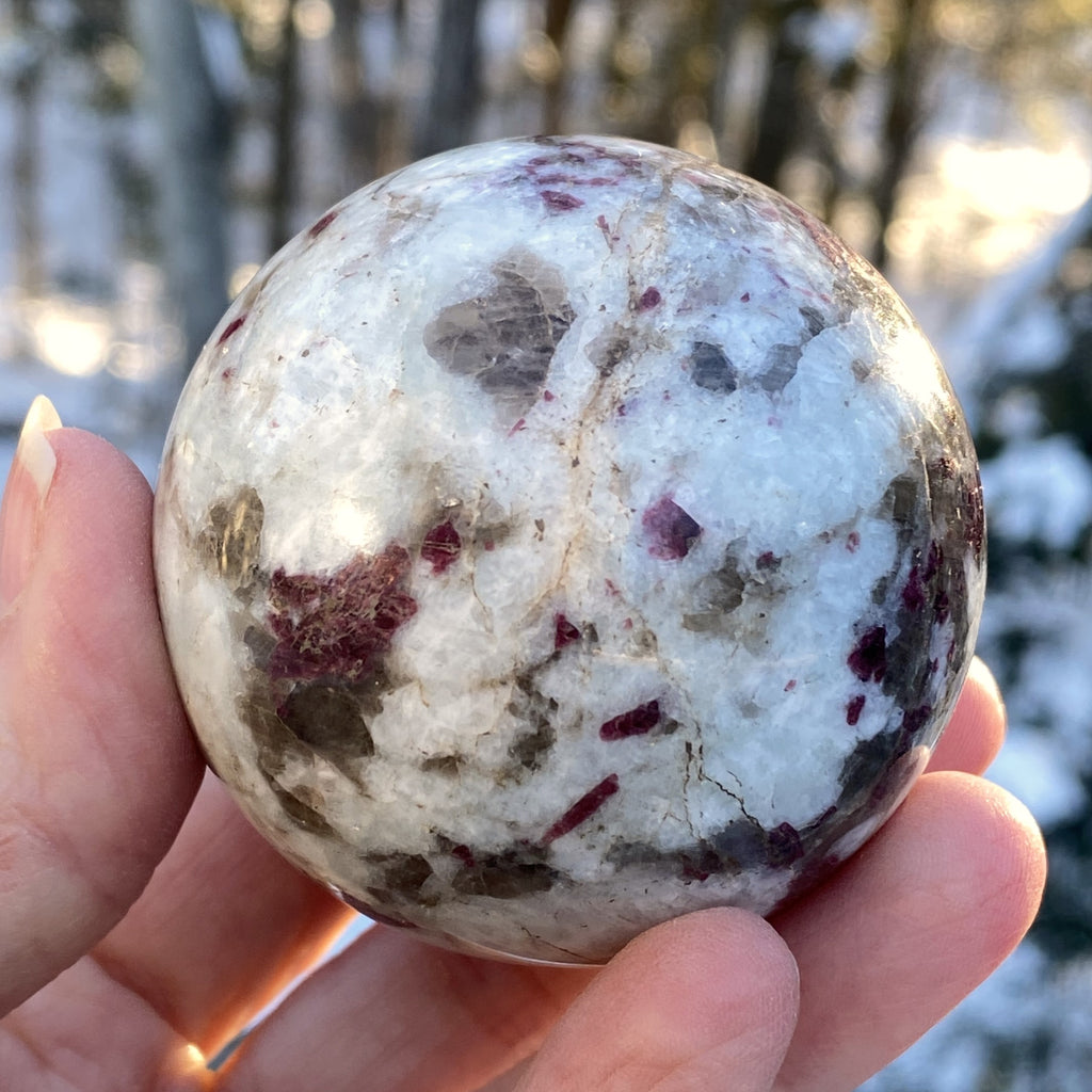 Rubellite Pink Tourmaline Sphere Stand  Healing Protection 31686S
