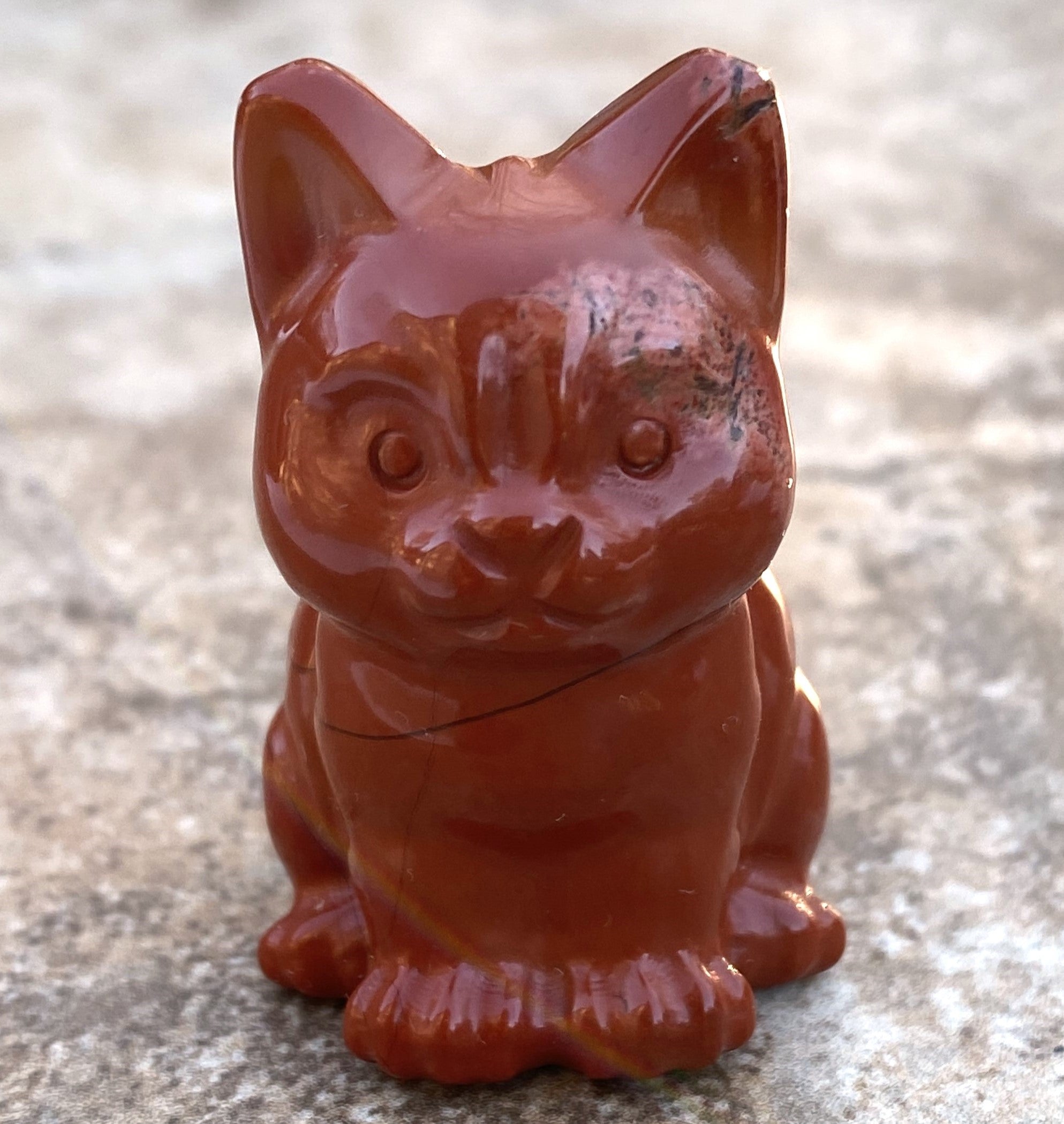 Red Jasper Cat Kitten  Figurine  Calming Healing 31614S