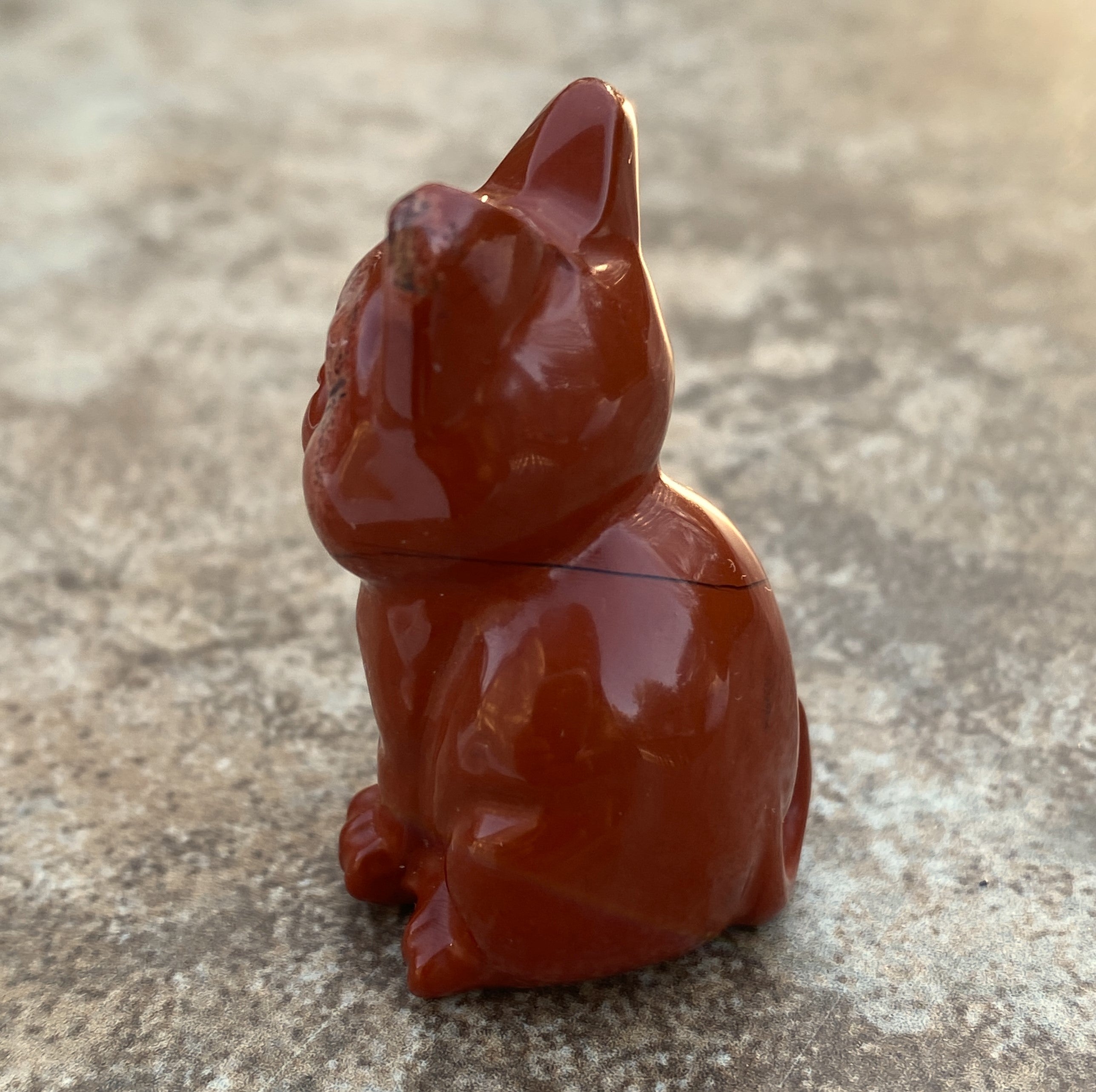 Red Jasper Cat Kitten  Figurine  Calming Healing 31614S