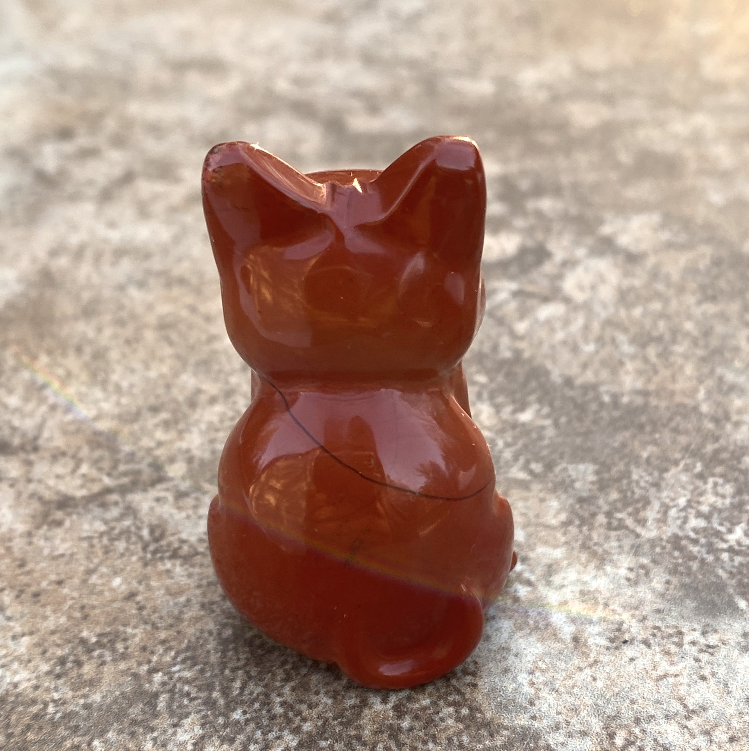 Red Jasper Cat Kitten  Figurine  Calming Healing 31614S
