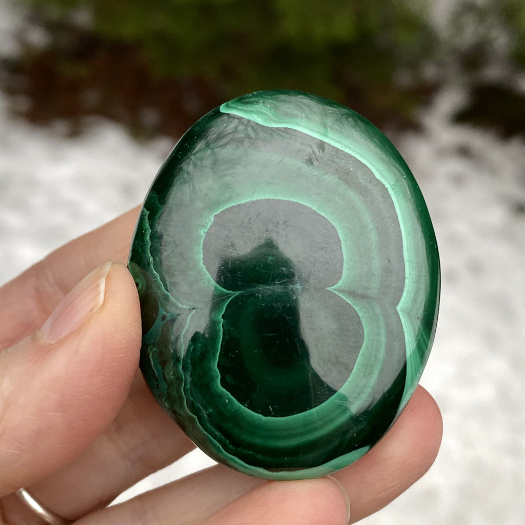 Malachite  Medium Palm Stone  Protection Abundance 31148S