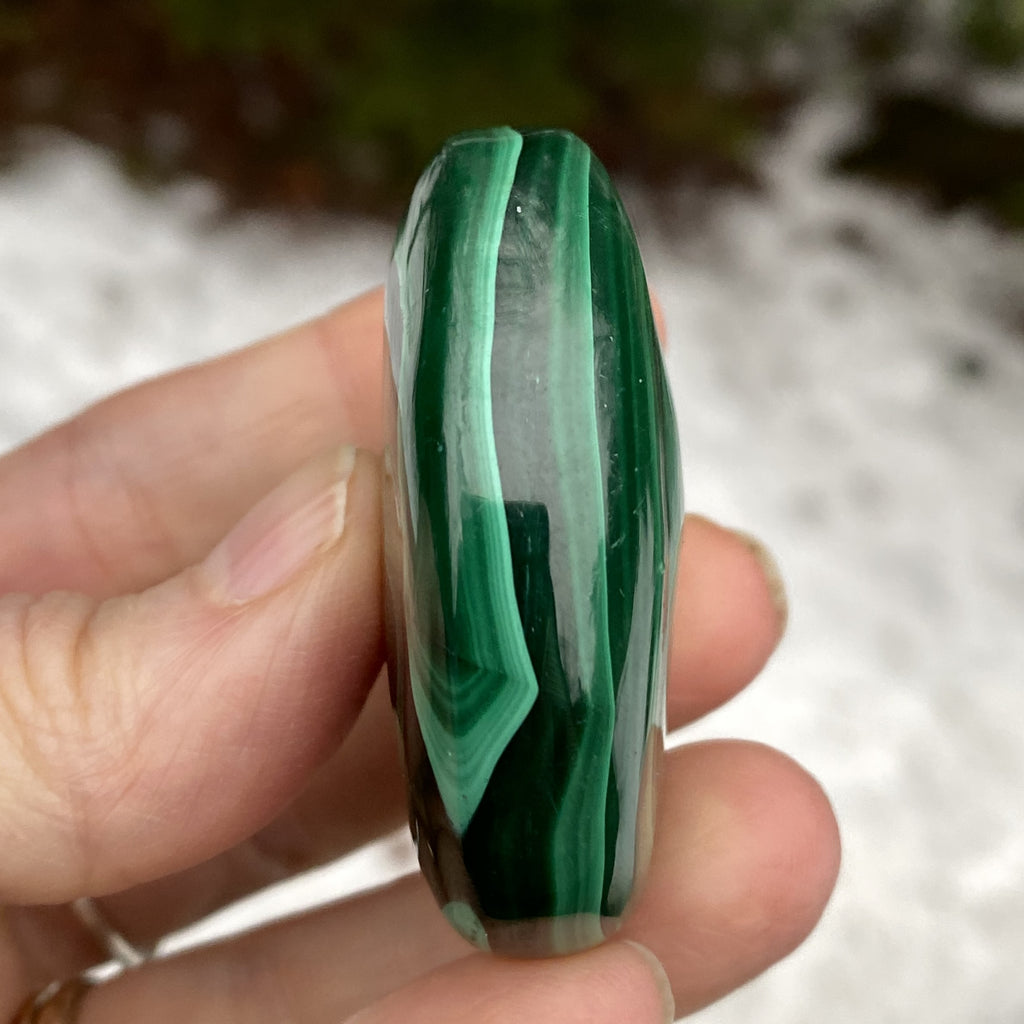 Malachite  Medium Palm Stone  Protection Abundance 31148S