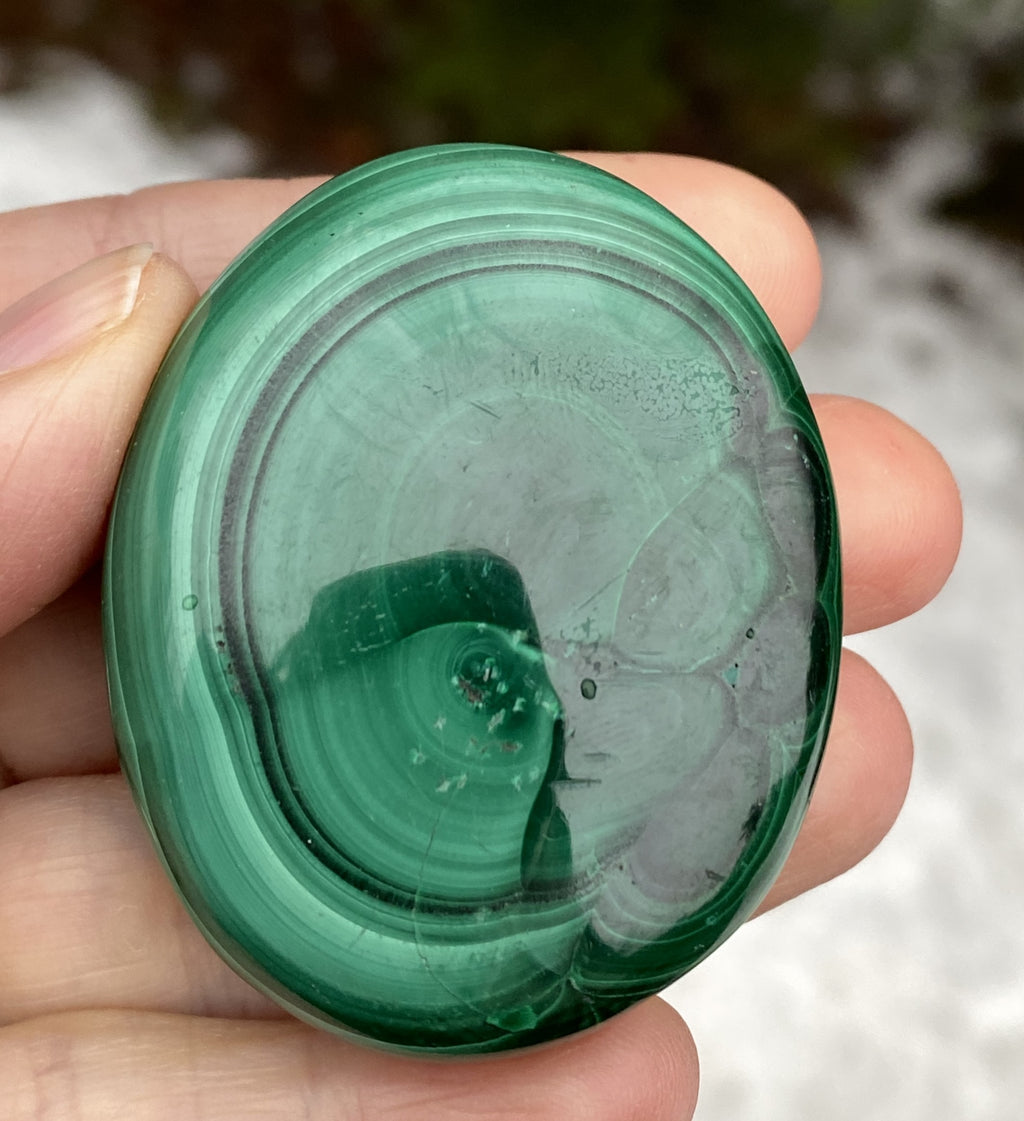 Malachite  Medium Palm Stone  Protection Abundance 31148S