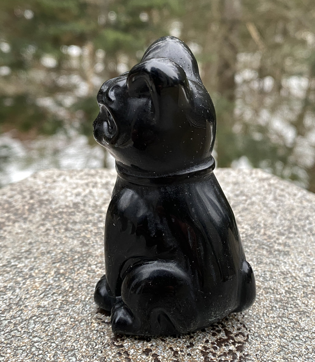 Cat Figurine Black Obsidian 3" Protection Grounding 31162S