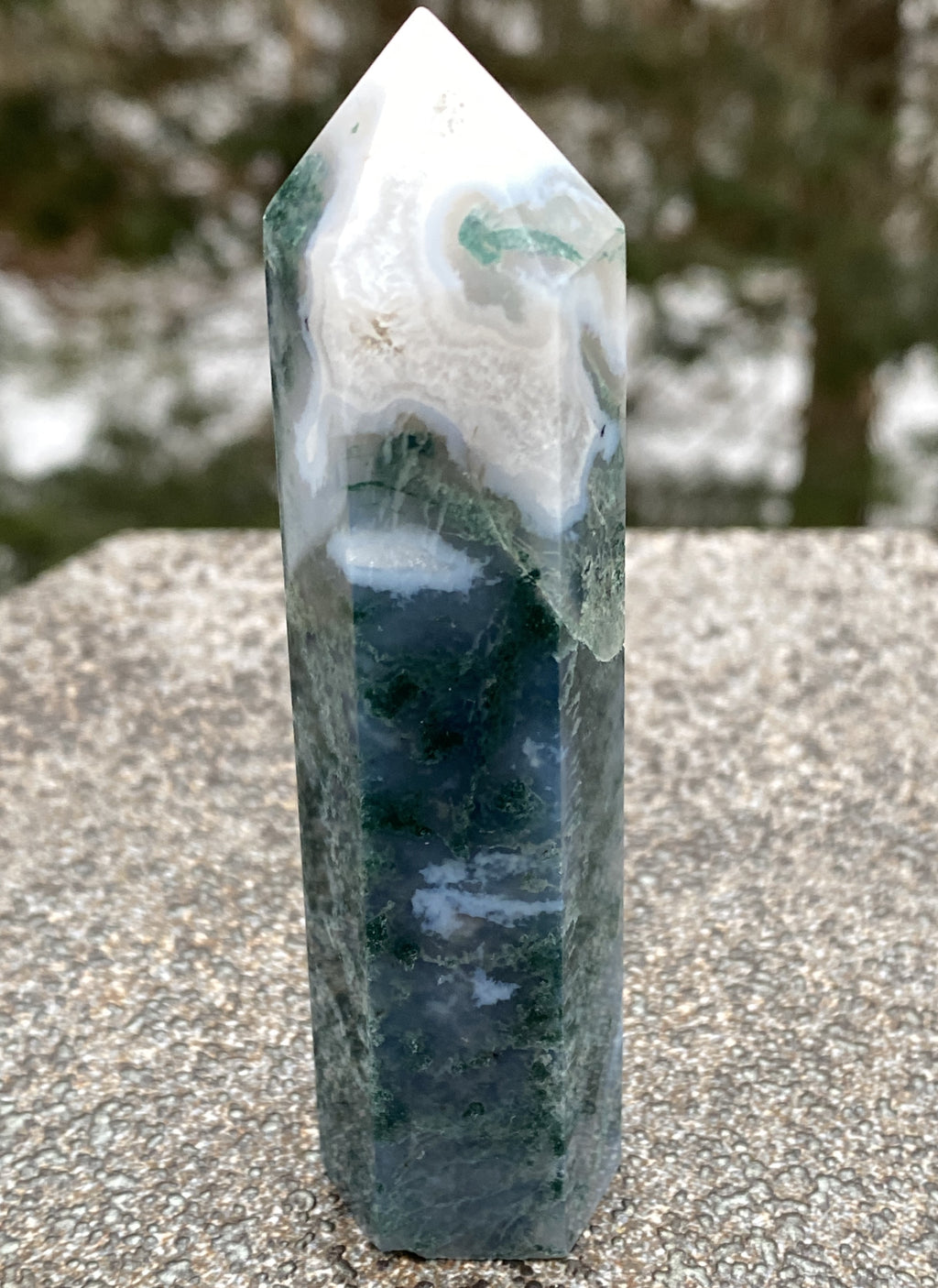 Moss Agate Point Tower  New Beginnings Wealth 31174S