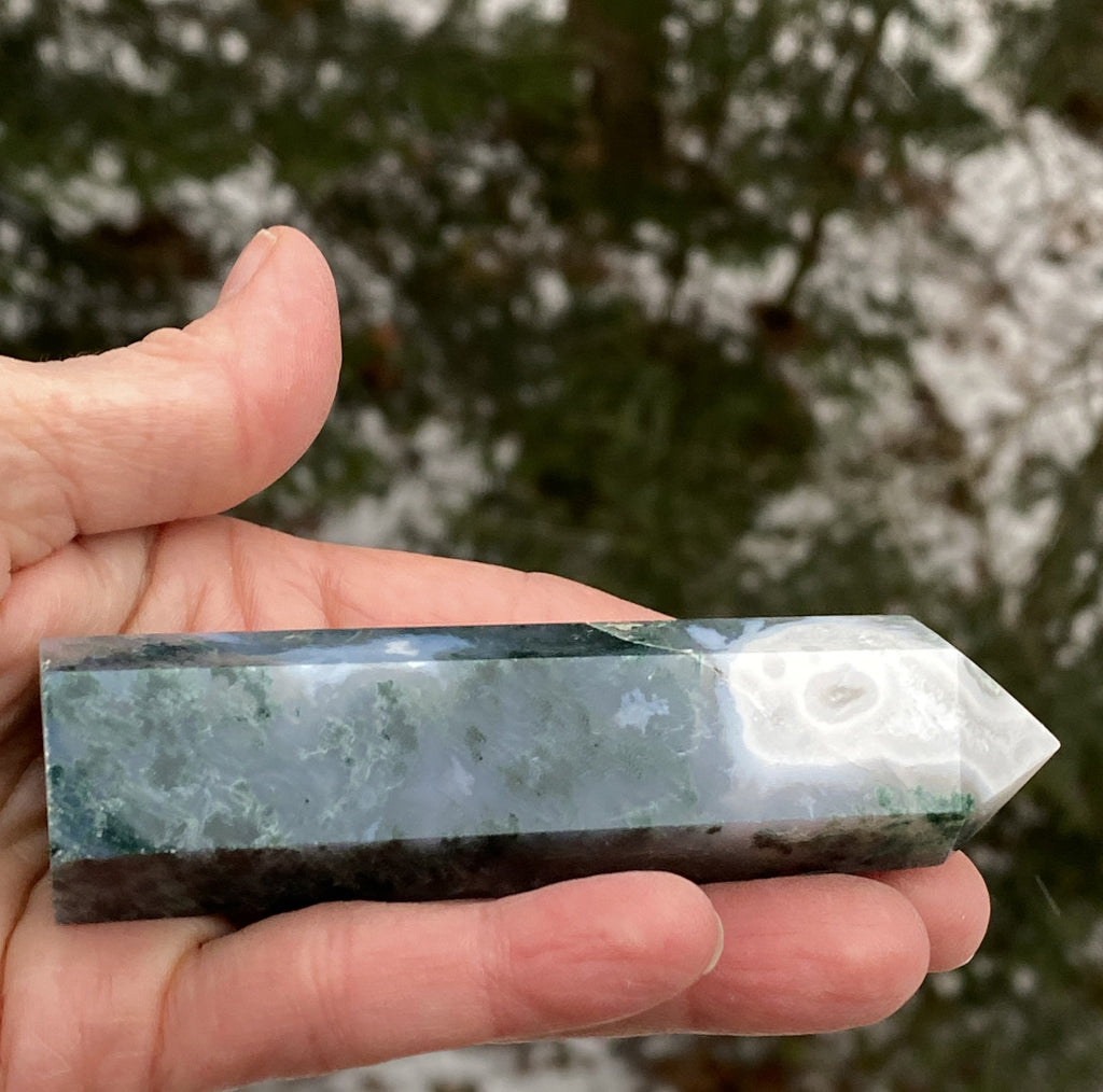 Moss Agate Point Tower  New Beginnings Wealth 31174S