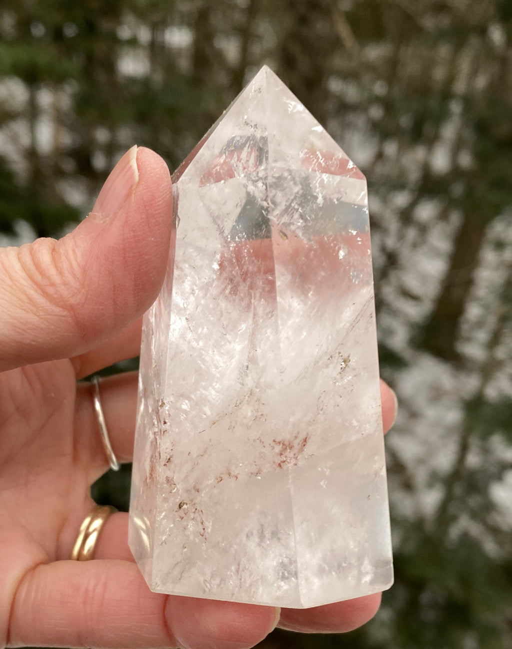 Clear Quartz Tower RAINBOWS Energy  Amplifier Protection 31176S