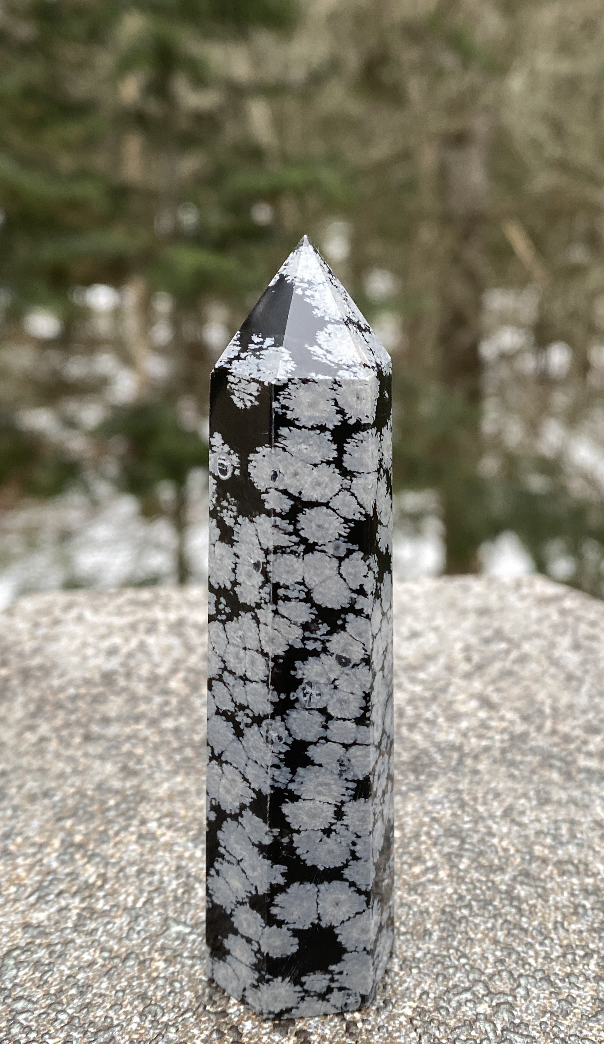 Snowflake Obsidian Point Tower  Protection Balance Centering 31178S