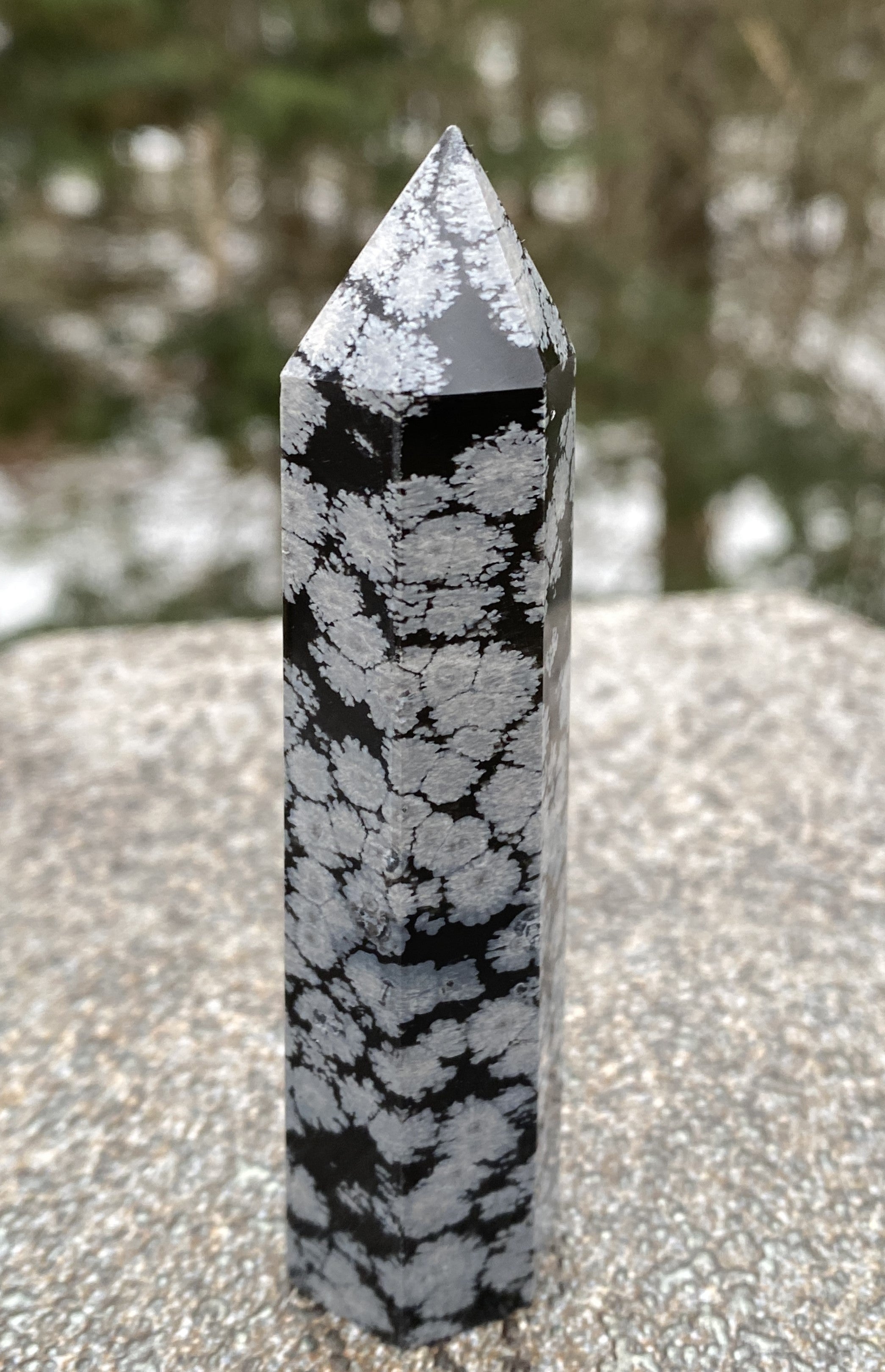 Snowflake Obsidian Point Tower  Protection Balance Centering 31178S
