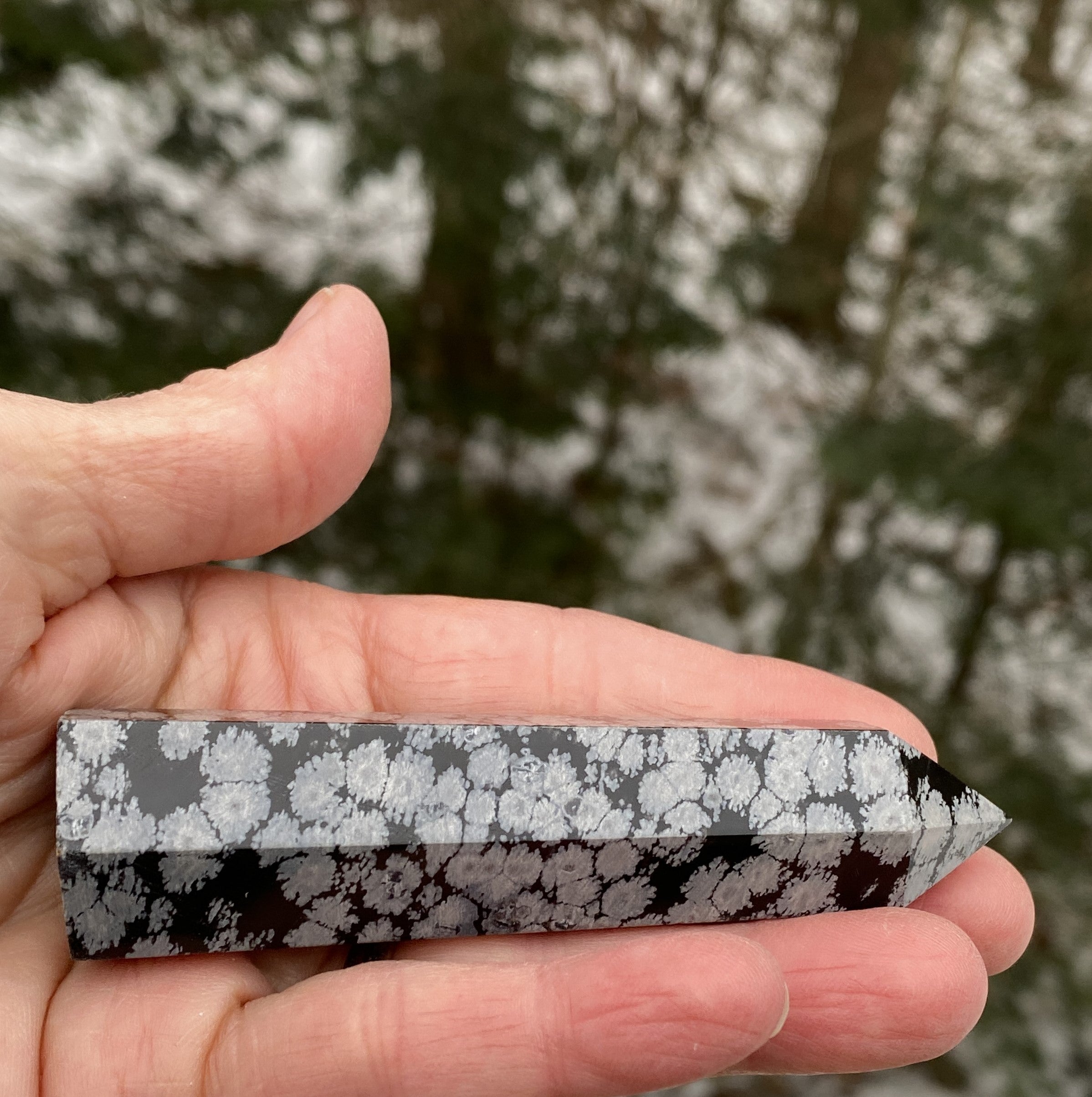 Snowflake Obsidian Point Tower  Protection Balance Centering 31178S