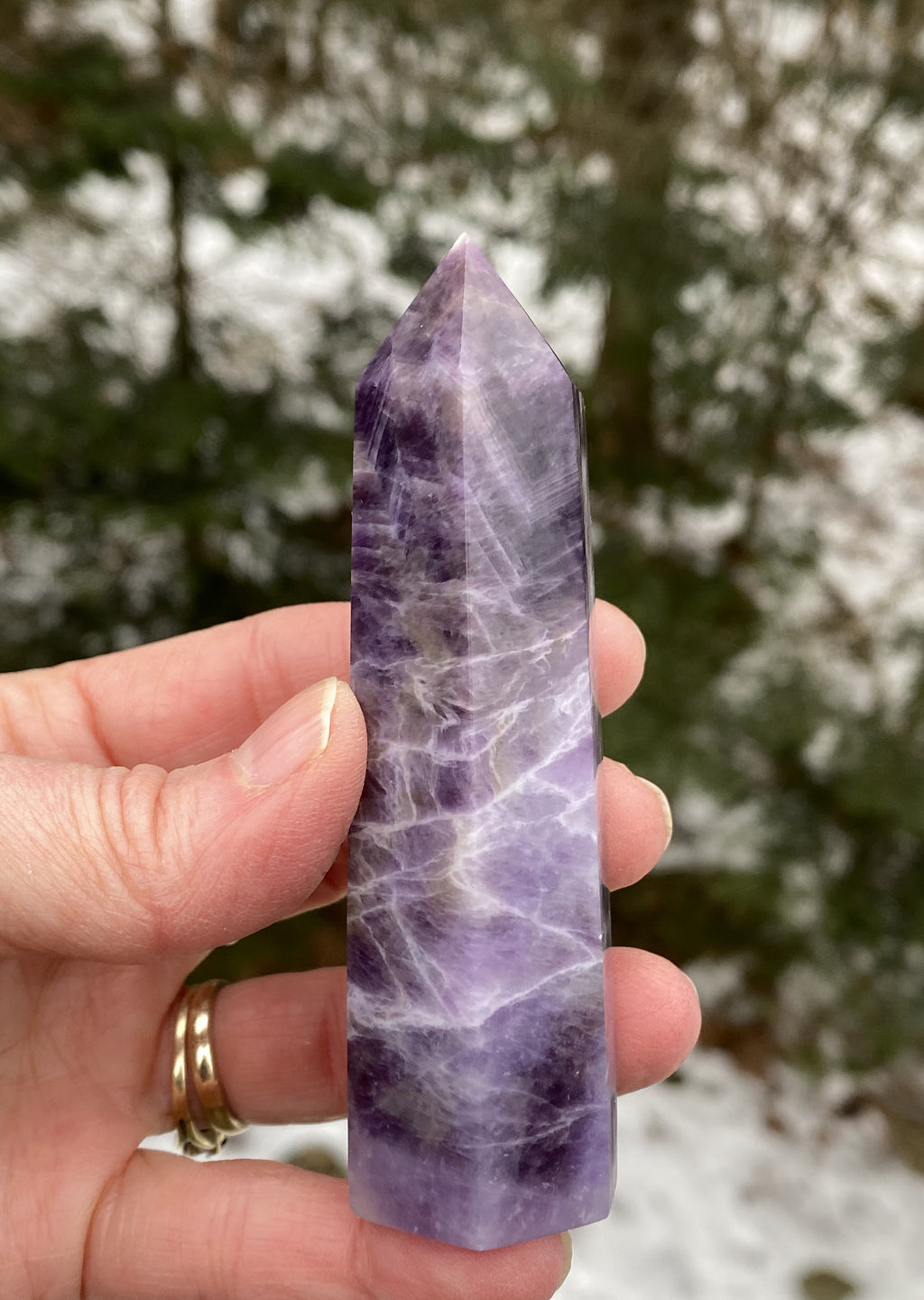 Amethyst Smoky Quartz  Point Tower  Protection Healing Protection 31166S