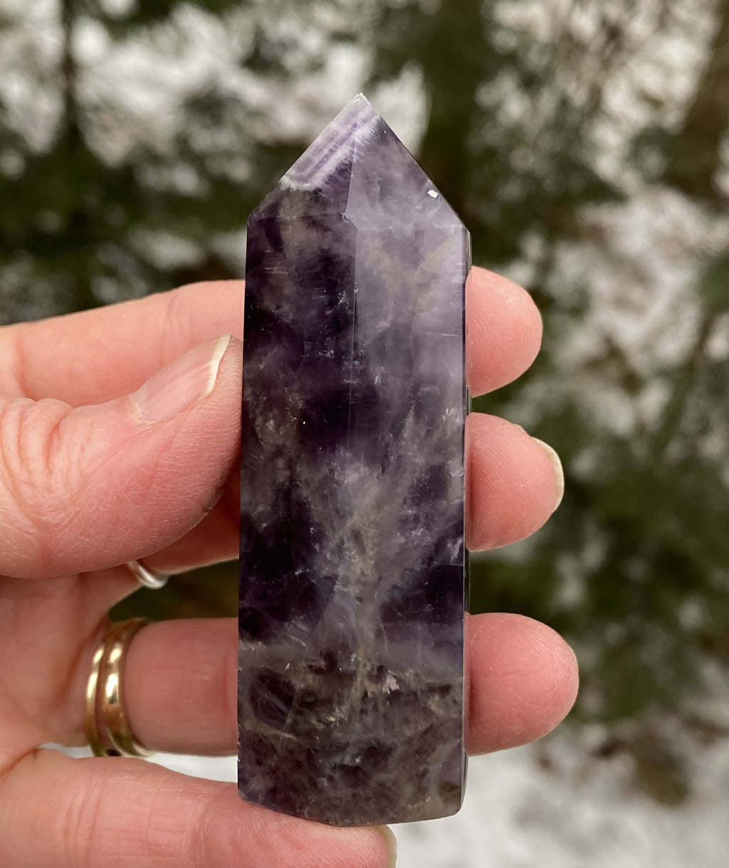 Amethyst Smoky Quartz Point Tower  Protection Healing Protection 31165S
