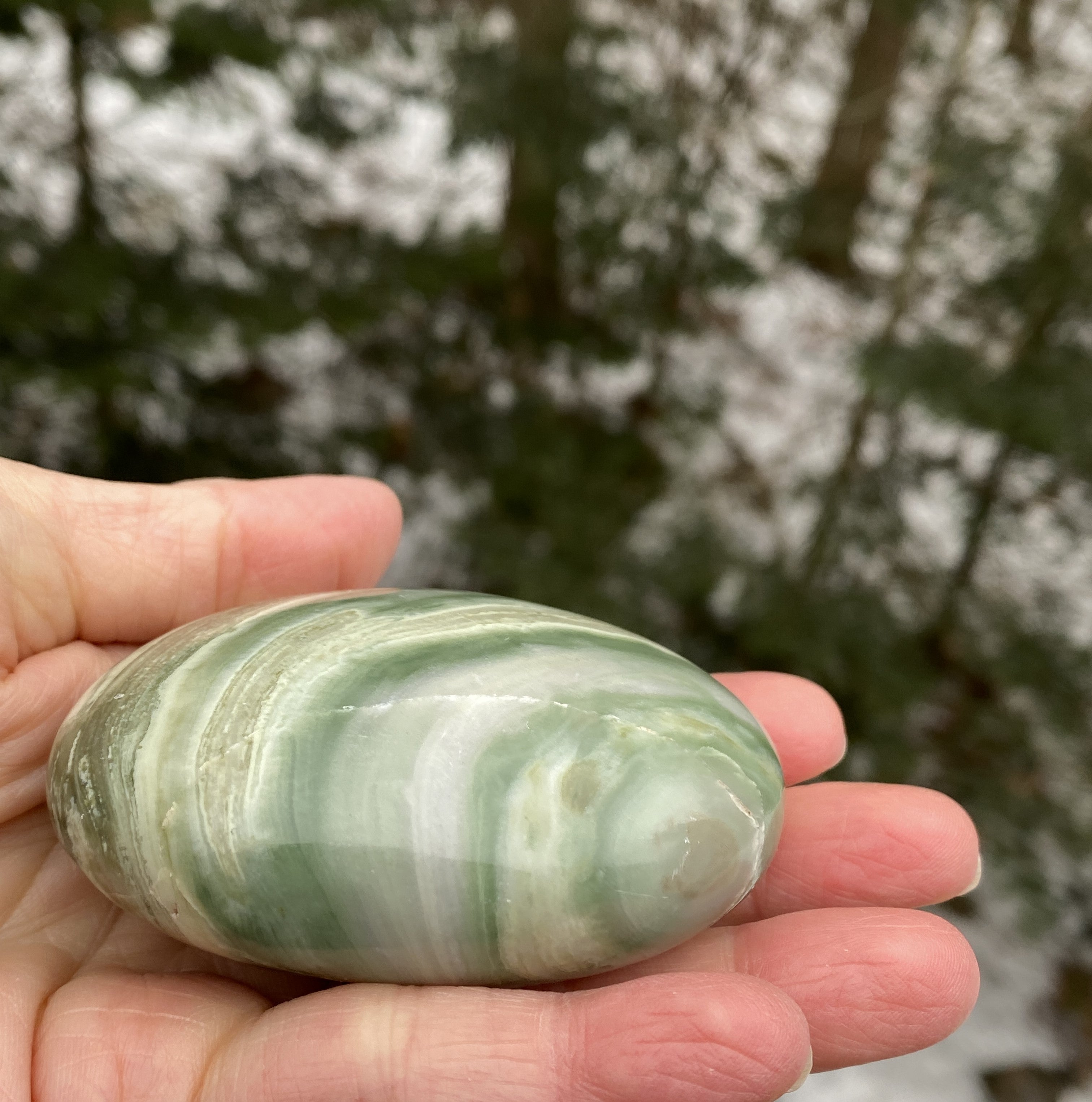 Serpentine Palm Stone  Healing Wisdom Clearing 31163S