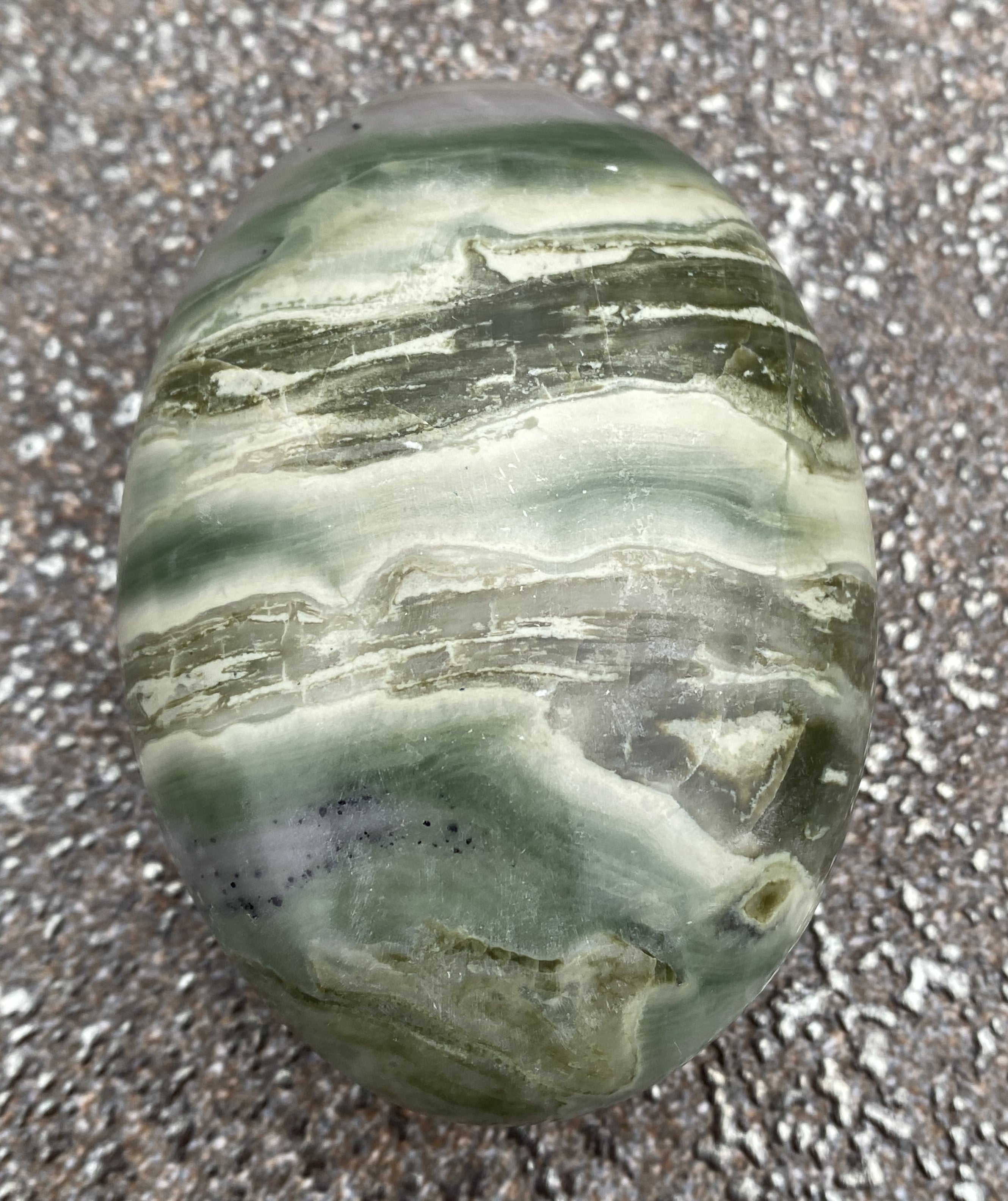 Serpentine Palm Stone  Healing Wisdom Clearing 31164S