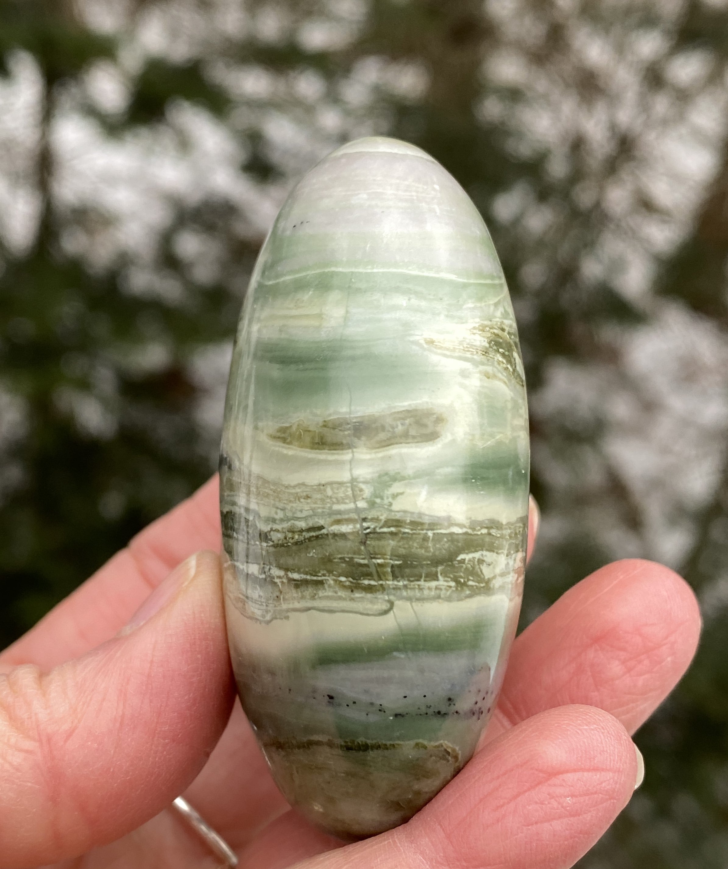 Serpentine Palm Stone  Healing Wisdom Clearing 31164S