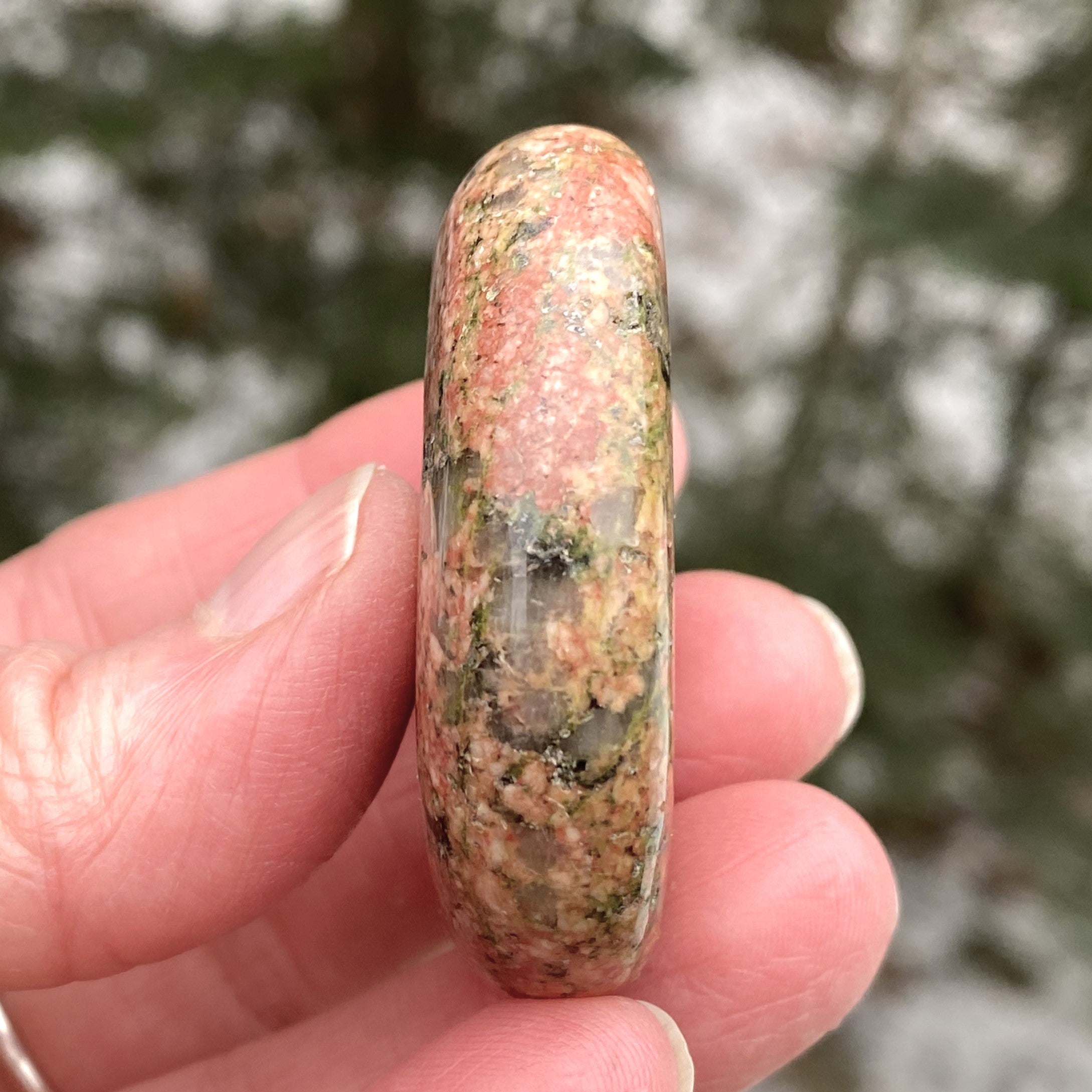 Unakite Palm Stone Protection Meditation 31172S