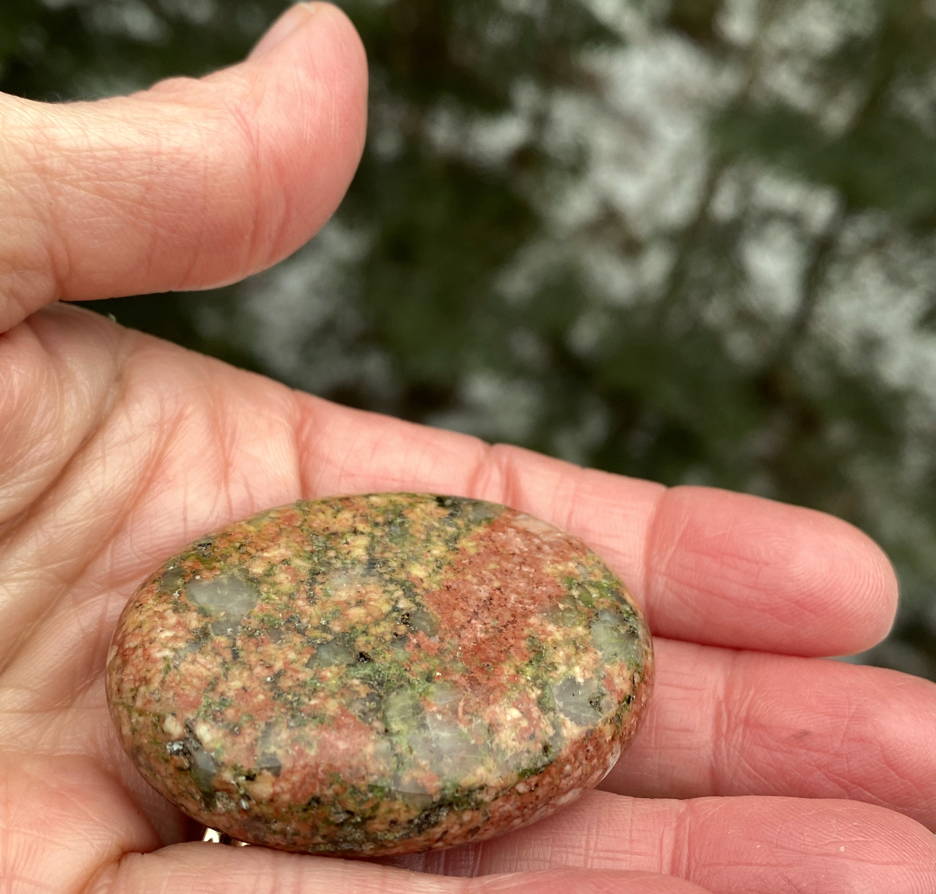 Unakite Palm Stone Protection Meditation 31172S