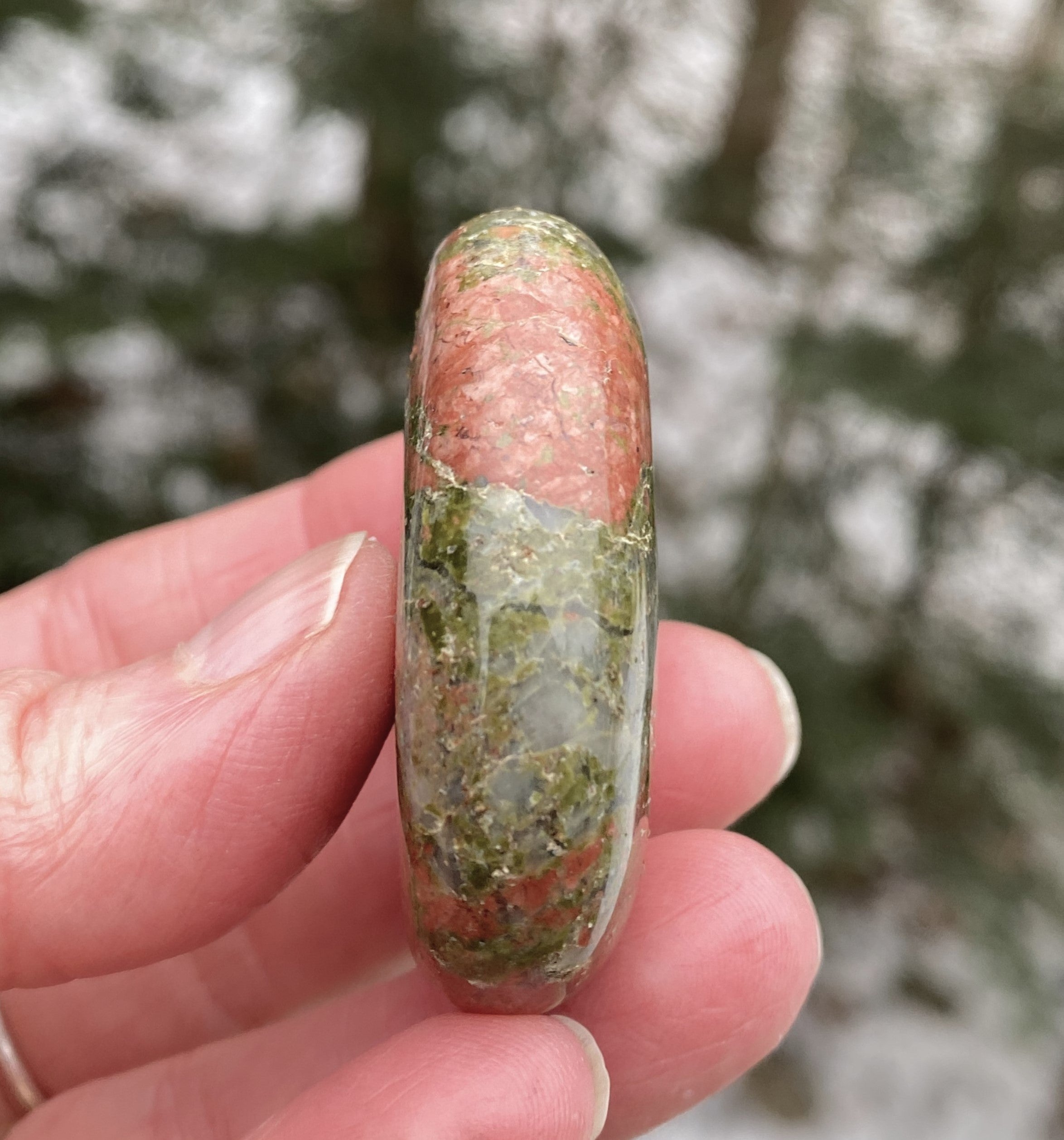 Unakite Palm Stone Protection Meditation 31173S