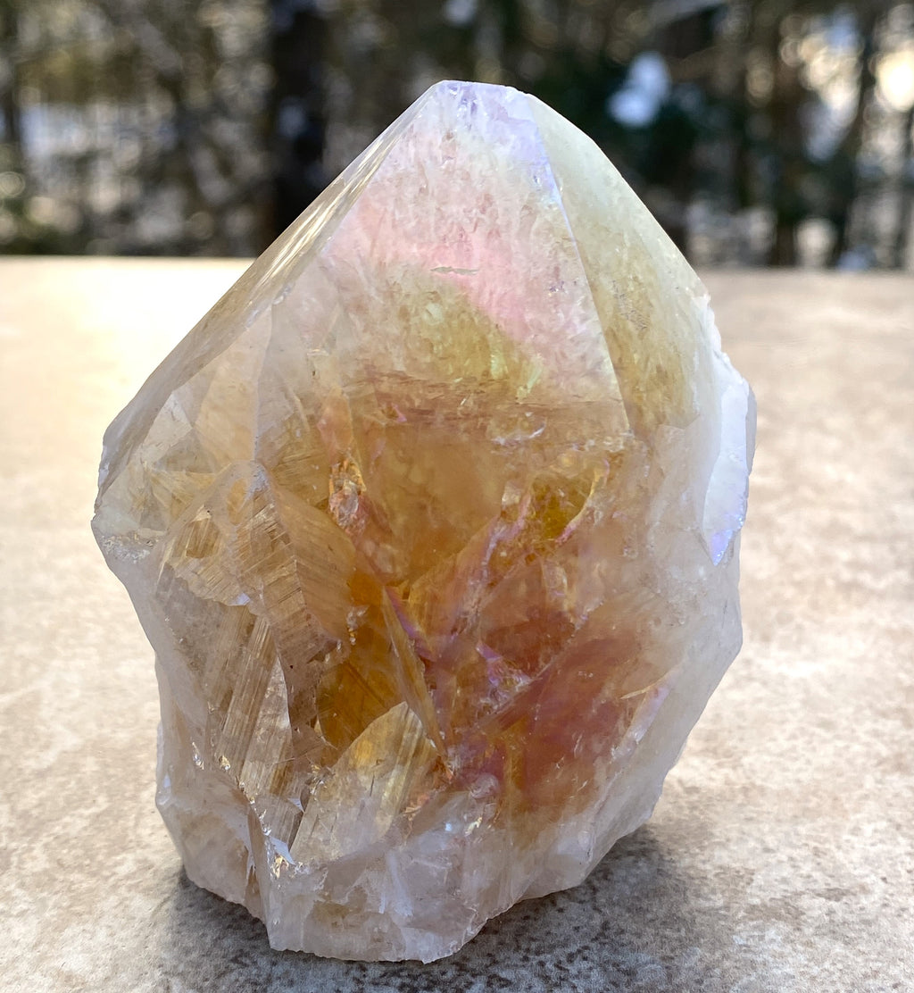 Angel Aura Citrine Quartz Point  Raw Polished  Peace Abundance 31180S