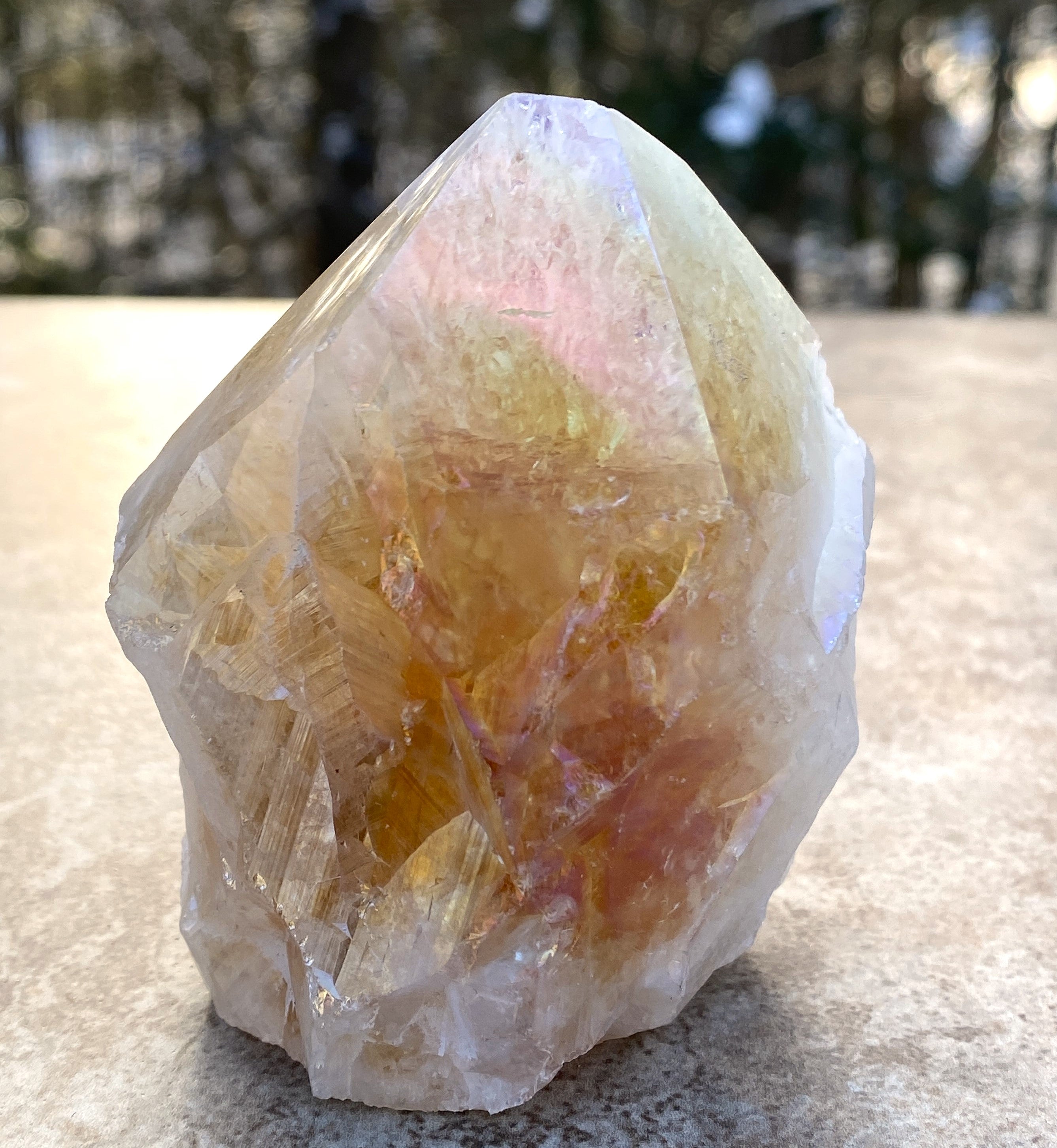 Angel Aura Citrine Quartz Point  Raw Polished  Peace Abundance 31180S