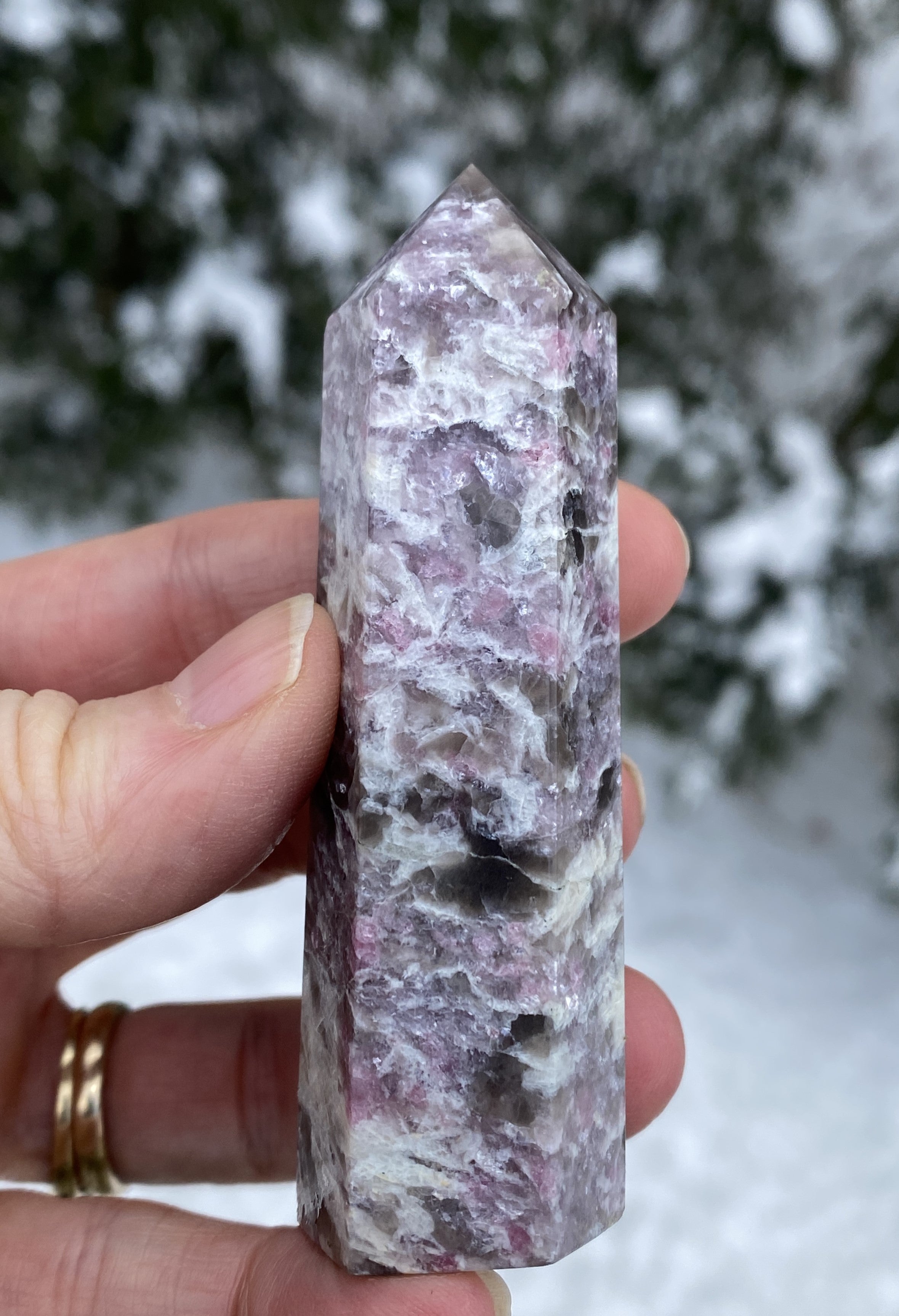 Rubellite Pink Tourmaline Point Tower  Love Grounding Protection 31189S