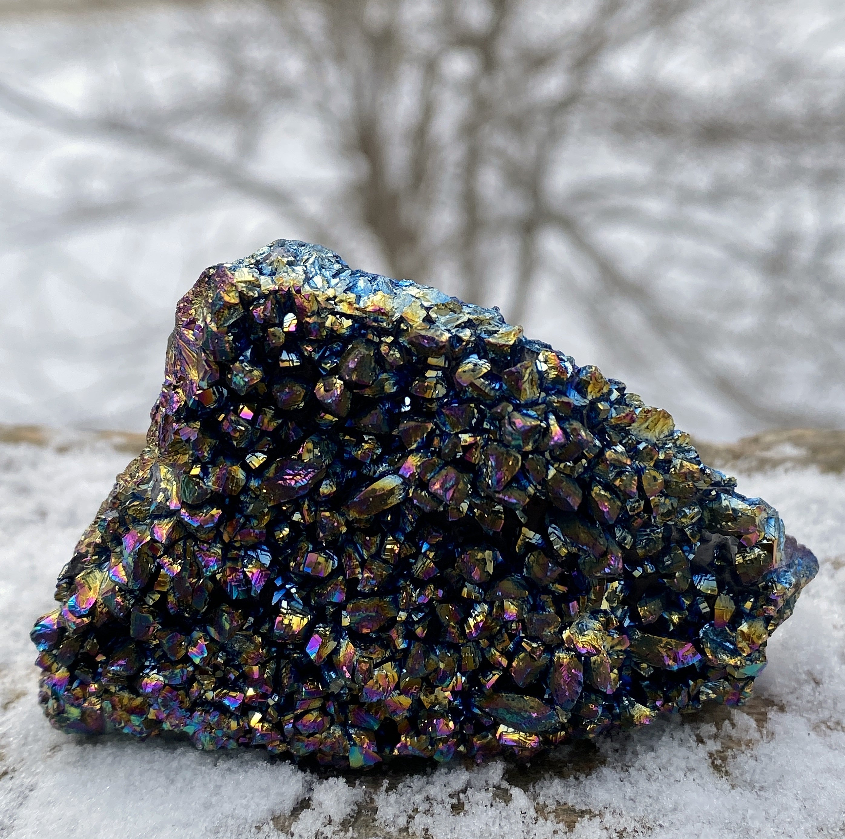 Titanium Aura Amethyst Druzy Specimen  Grounding Energized 31185S