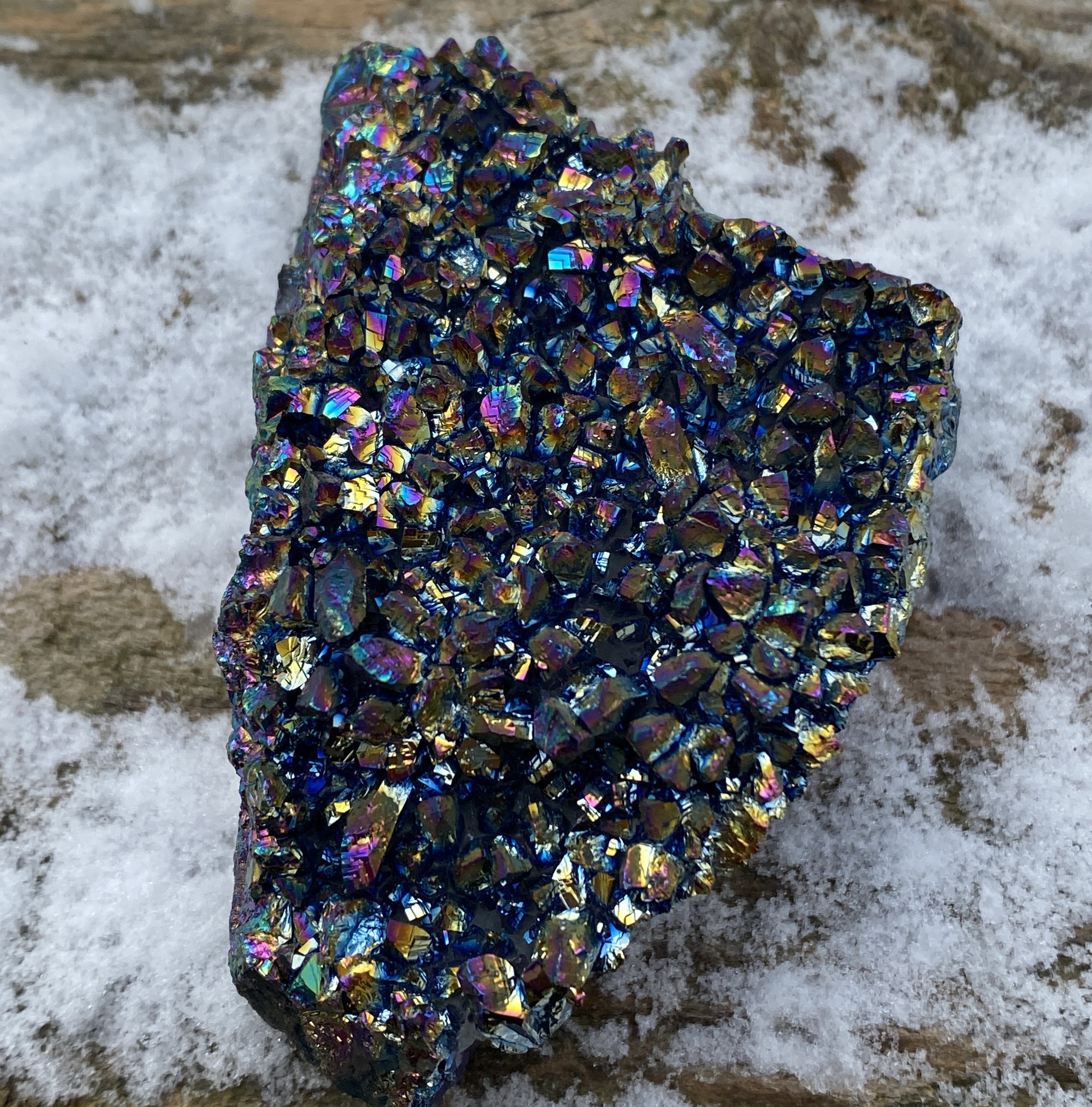 Titanium Aura Amethyst Druzy Specimen  Grounding Energized 31185S