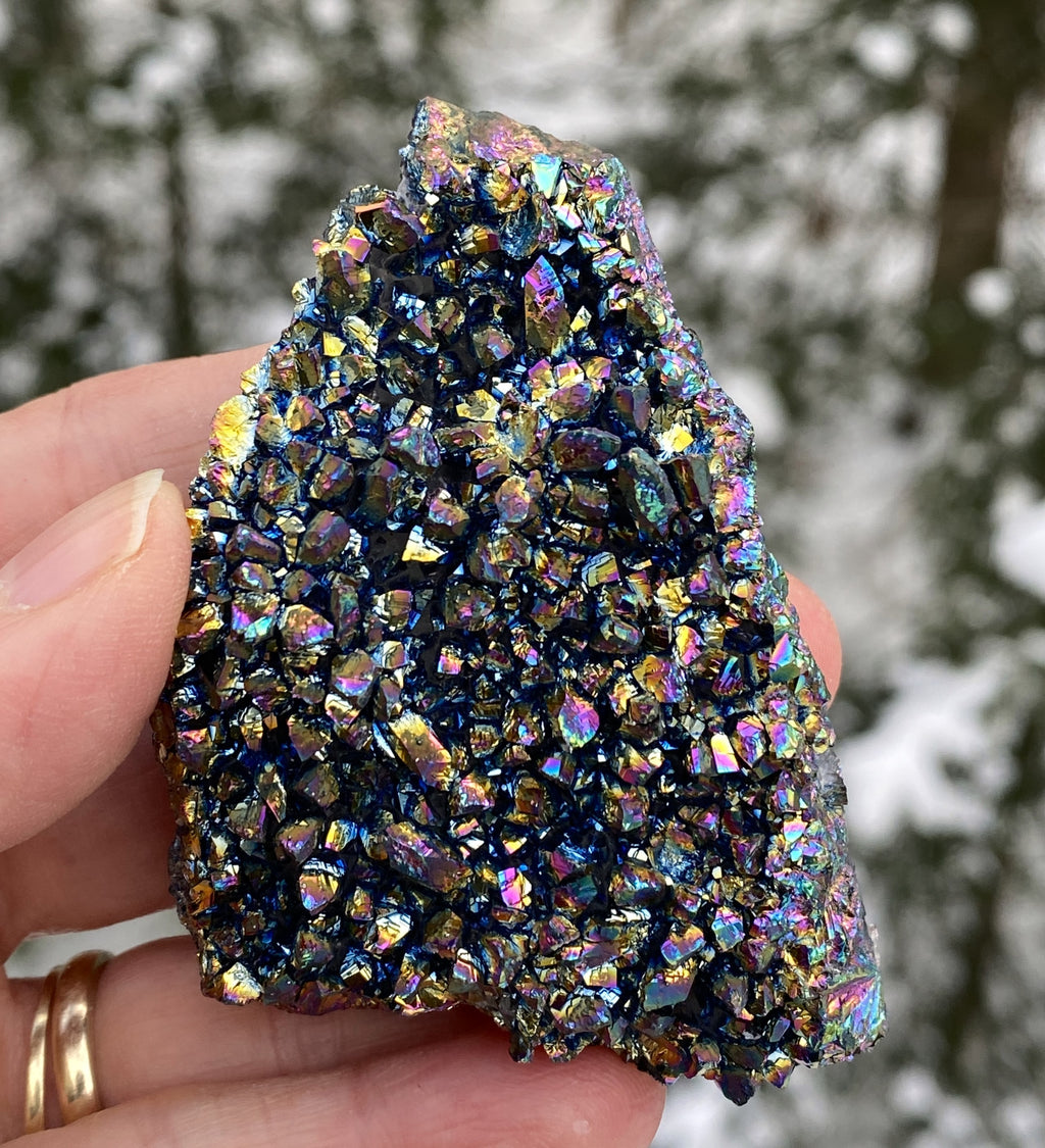 Titanium Aura Amethyst Druzy Specimen  Grounding Energized 31185S