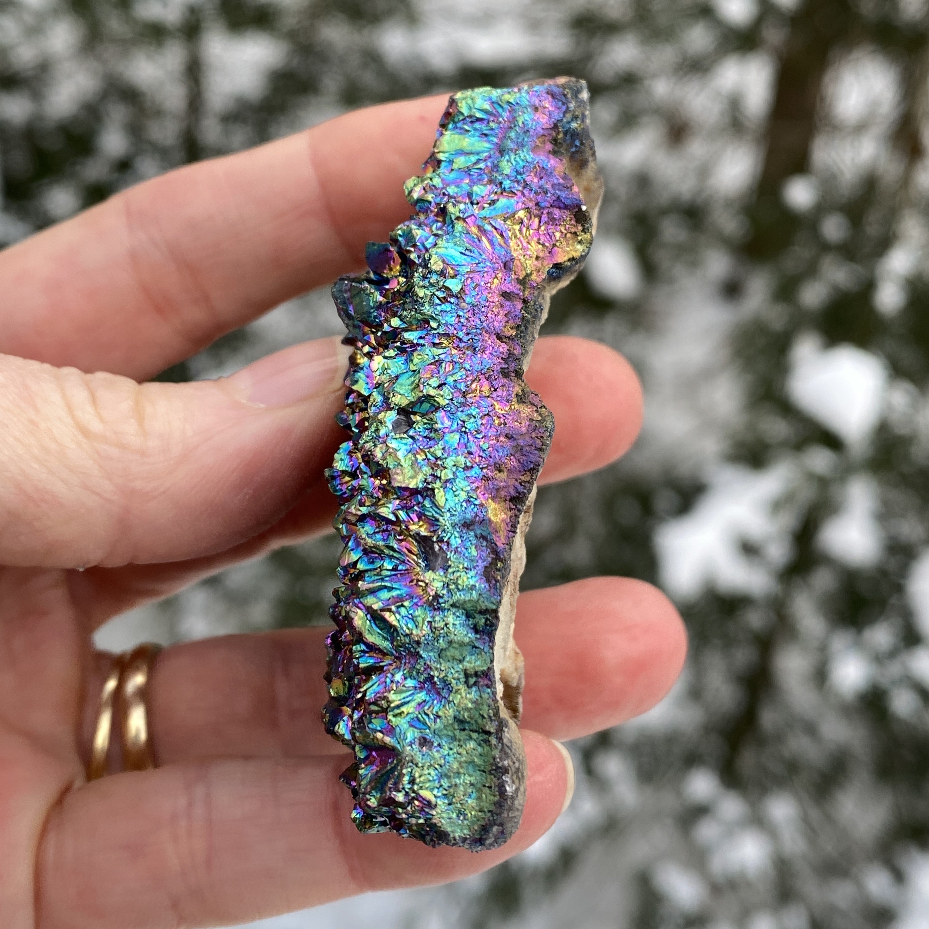 Titanium Aura Amethyst Druzy Specimen  Grounding Energized 31185S