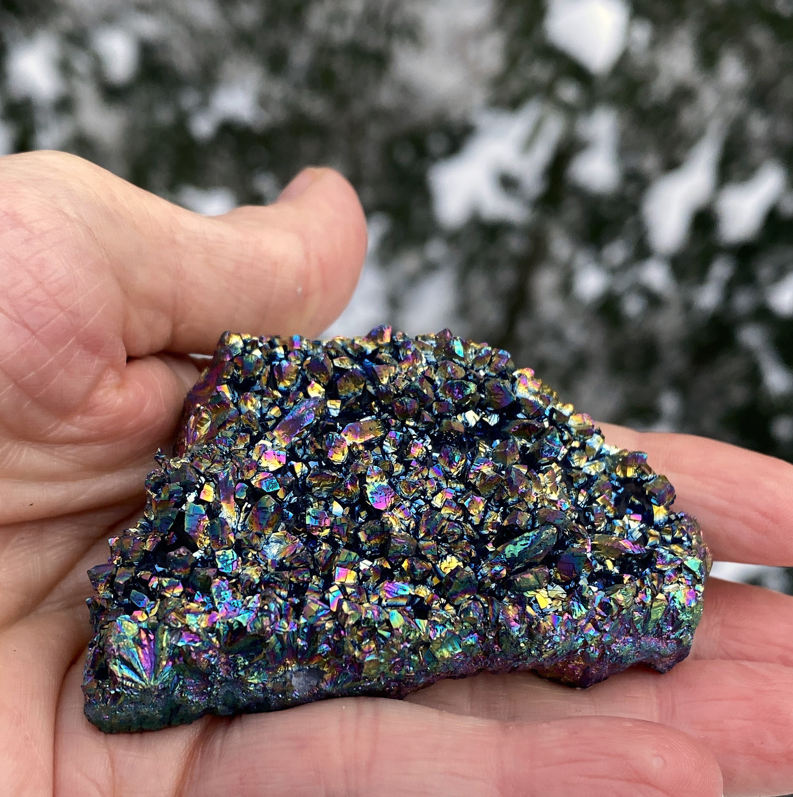 Titanium Aura Amethyst Druzy Specimen  Grounding Energized 31185S