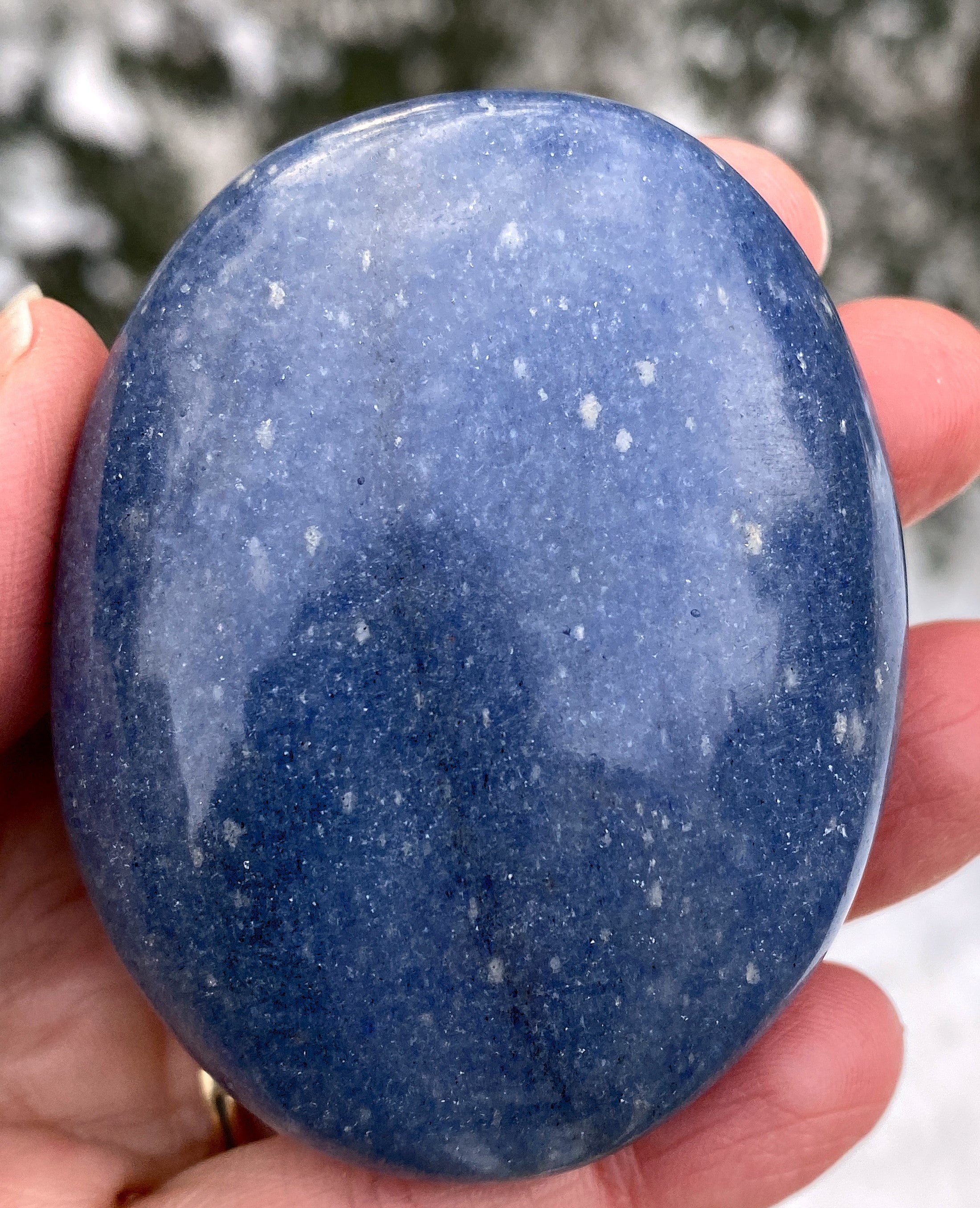 Lazulite Palm Stone  Dark Blue  Insight Intuition Harmony 31202S