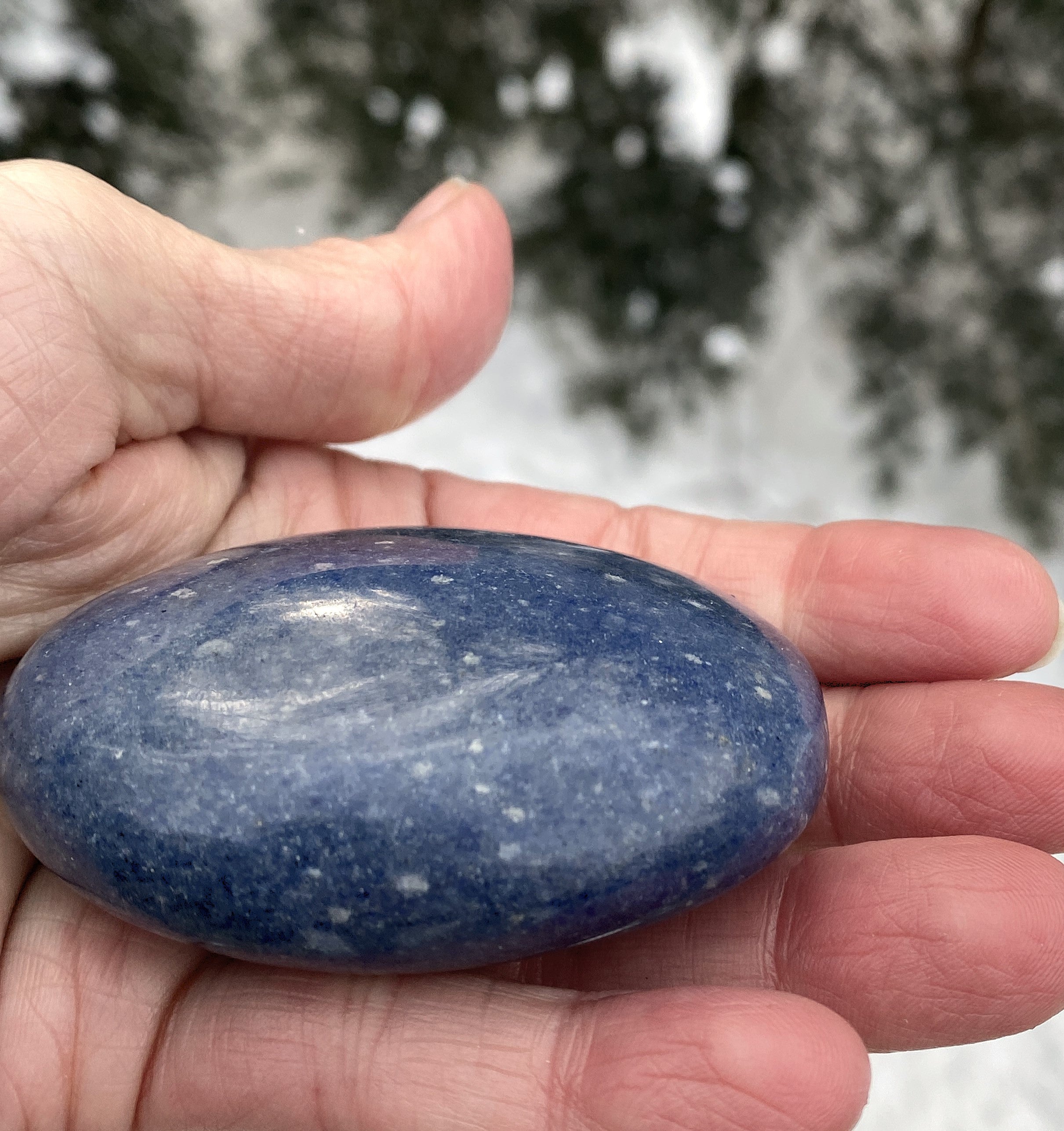 Lazulite Palm Stone  Dark Blue  Insight Intuition Harmony 31202S