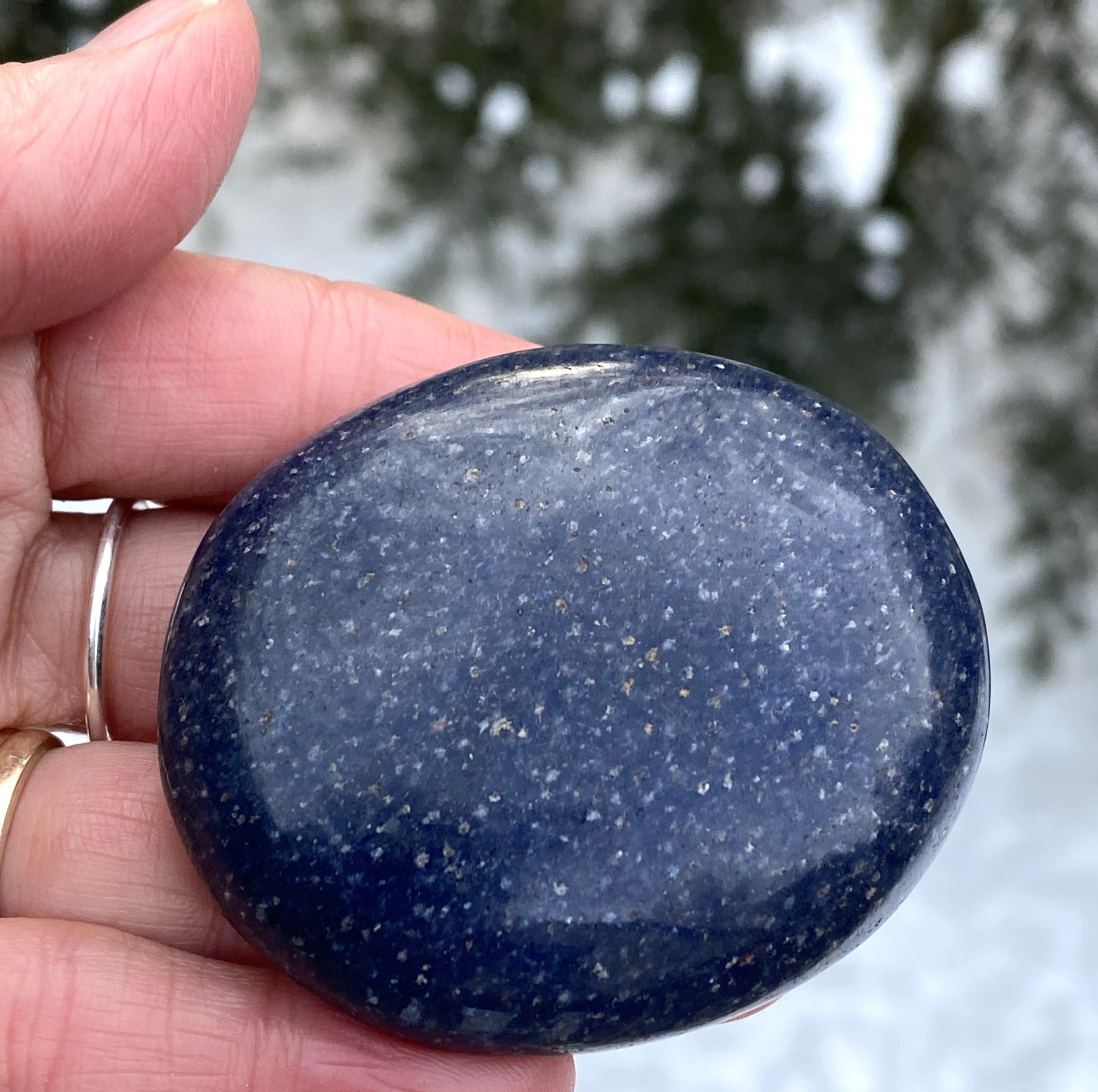 Lazulite Palm Stone  Dark Blue  Insight Intuition Harmony 31203S
