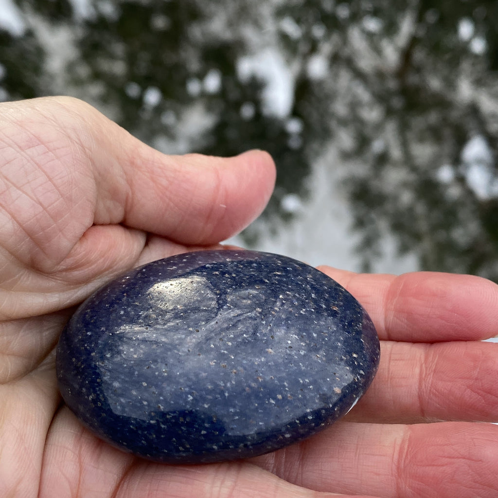 Lazulite Palm Stone  Dark Blue  Insight Intuition Harmony 31203S