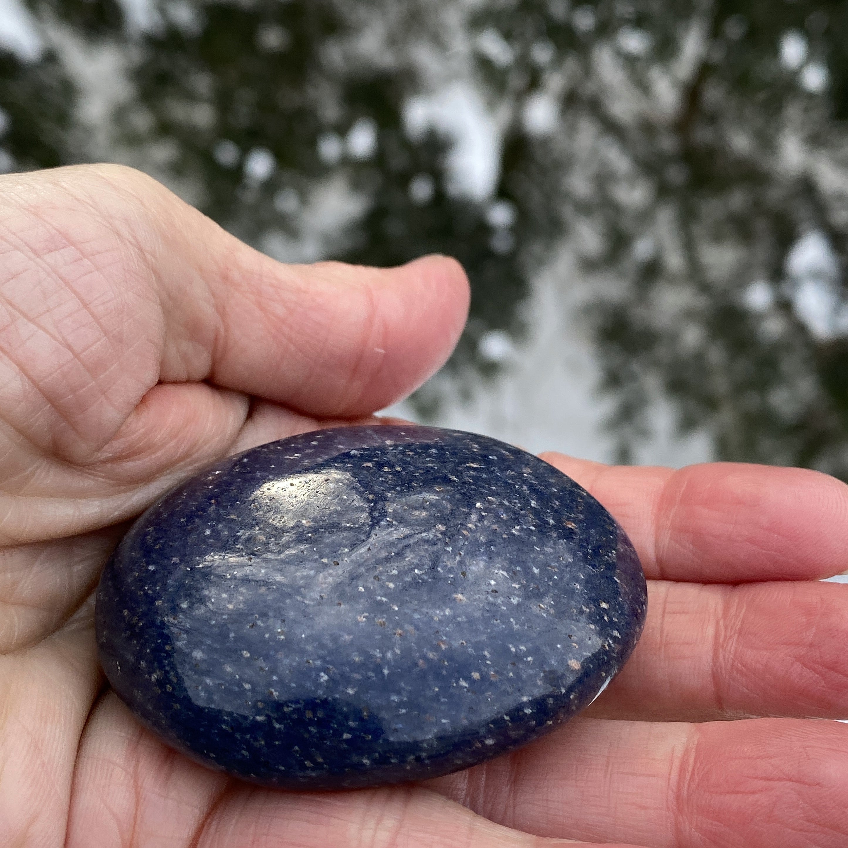Lazulite Palm Stone  Dark Blue  Insight Intuition Harmony 31203S