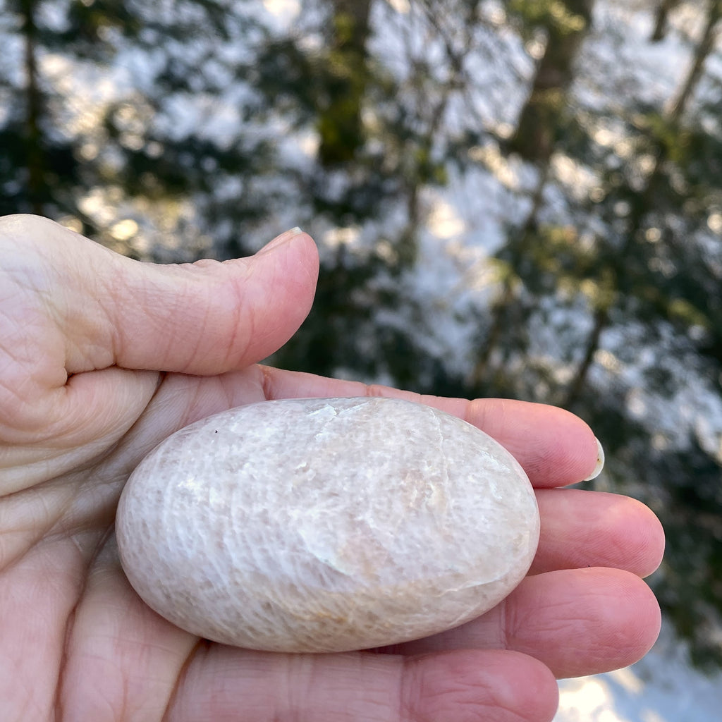 Moonstone Palm Stone  Abundance Protection 31227S