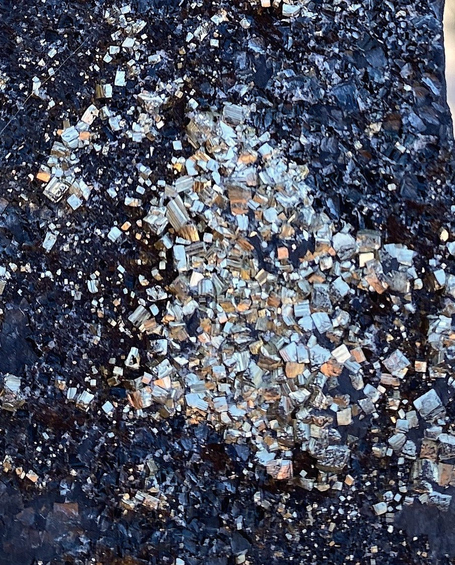 Pyrite on Shungite  Raw  FROM BRAZIL  Prosperity Meditation 31211S