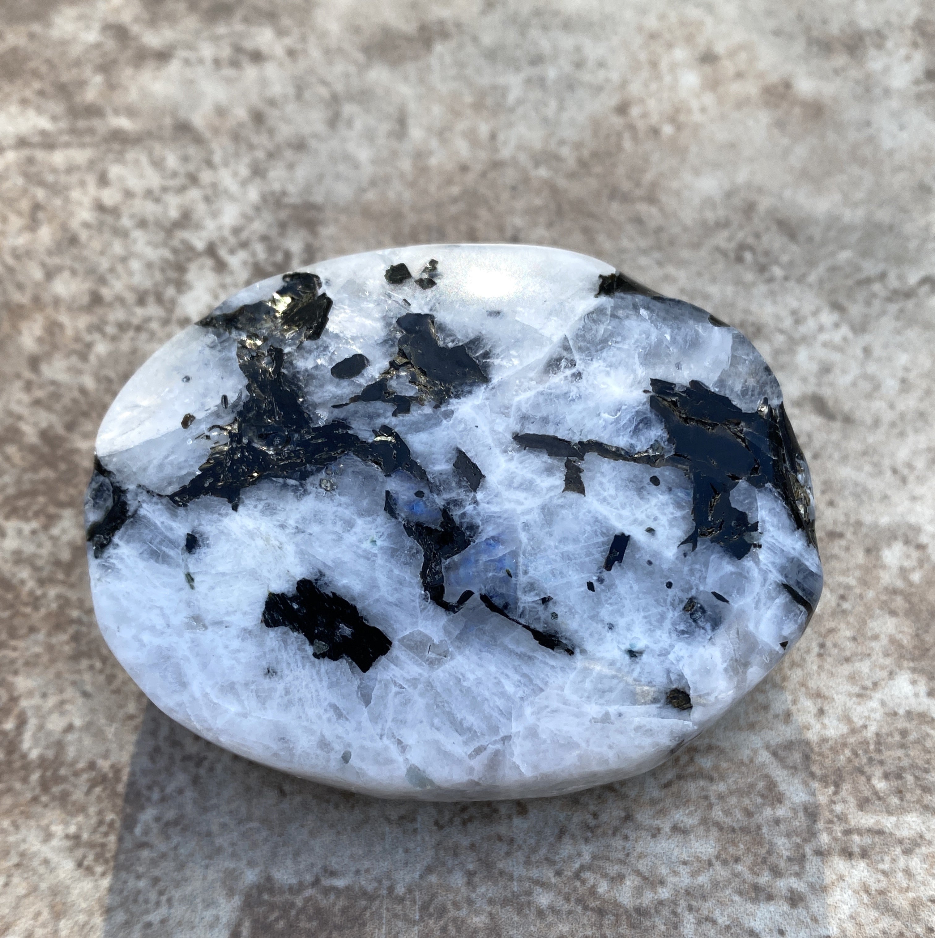 Rainbow Moonstone Palm Stone  Protection Intuition 31222S