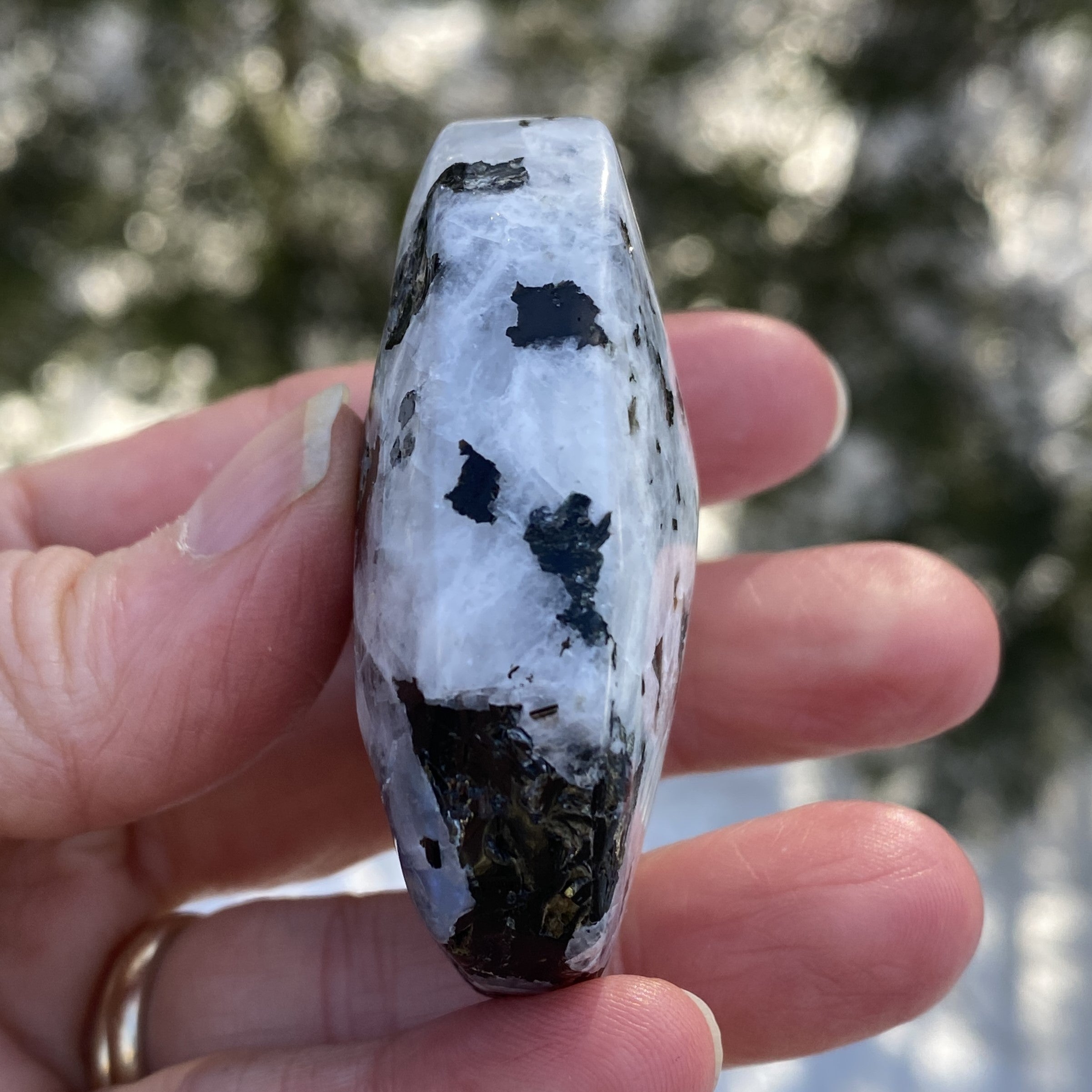 Rainbow Moonstone Palm Stone  Protection Intuition 31222S