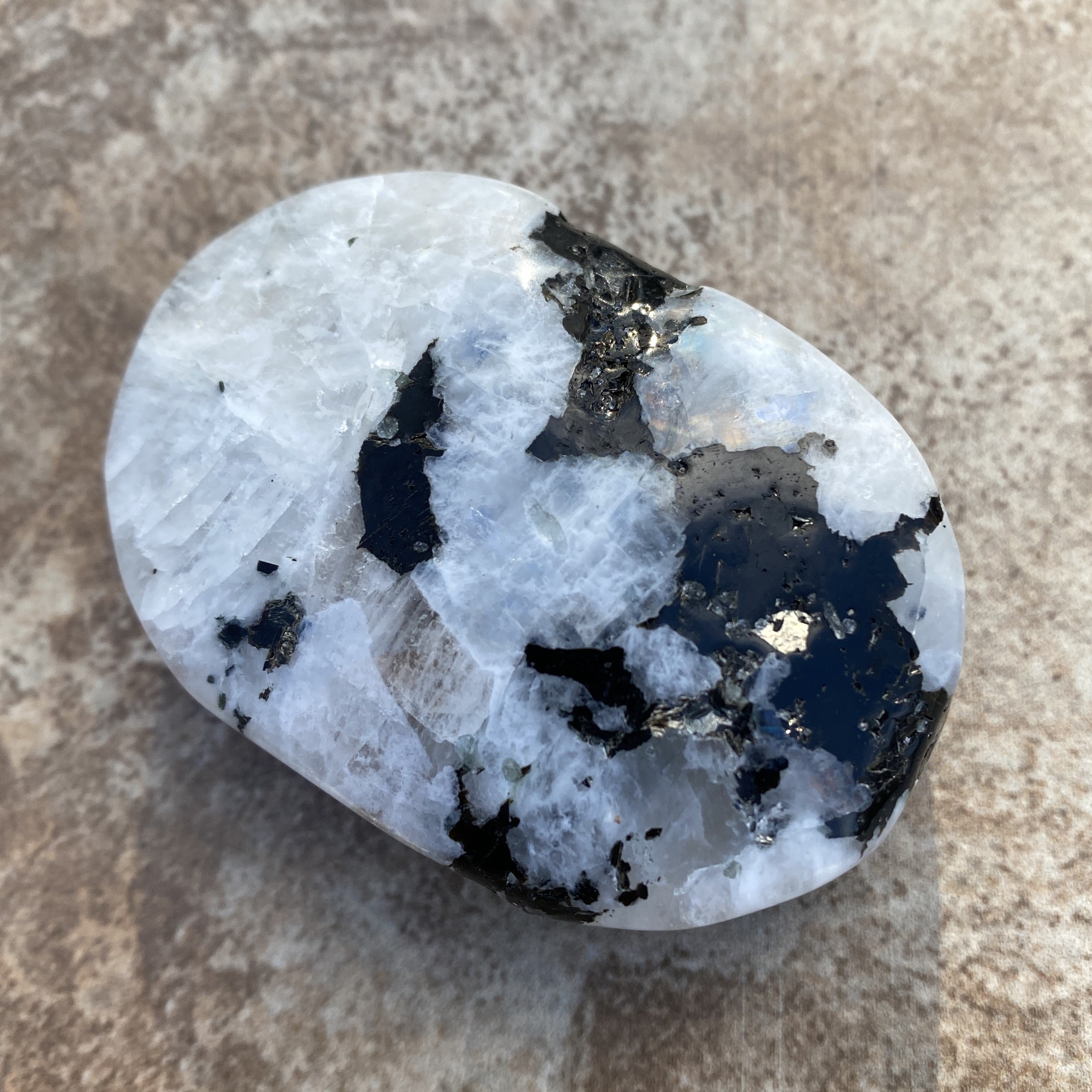 Rainbow Moonstone Palm Stone  Protection Intuition 31223S