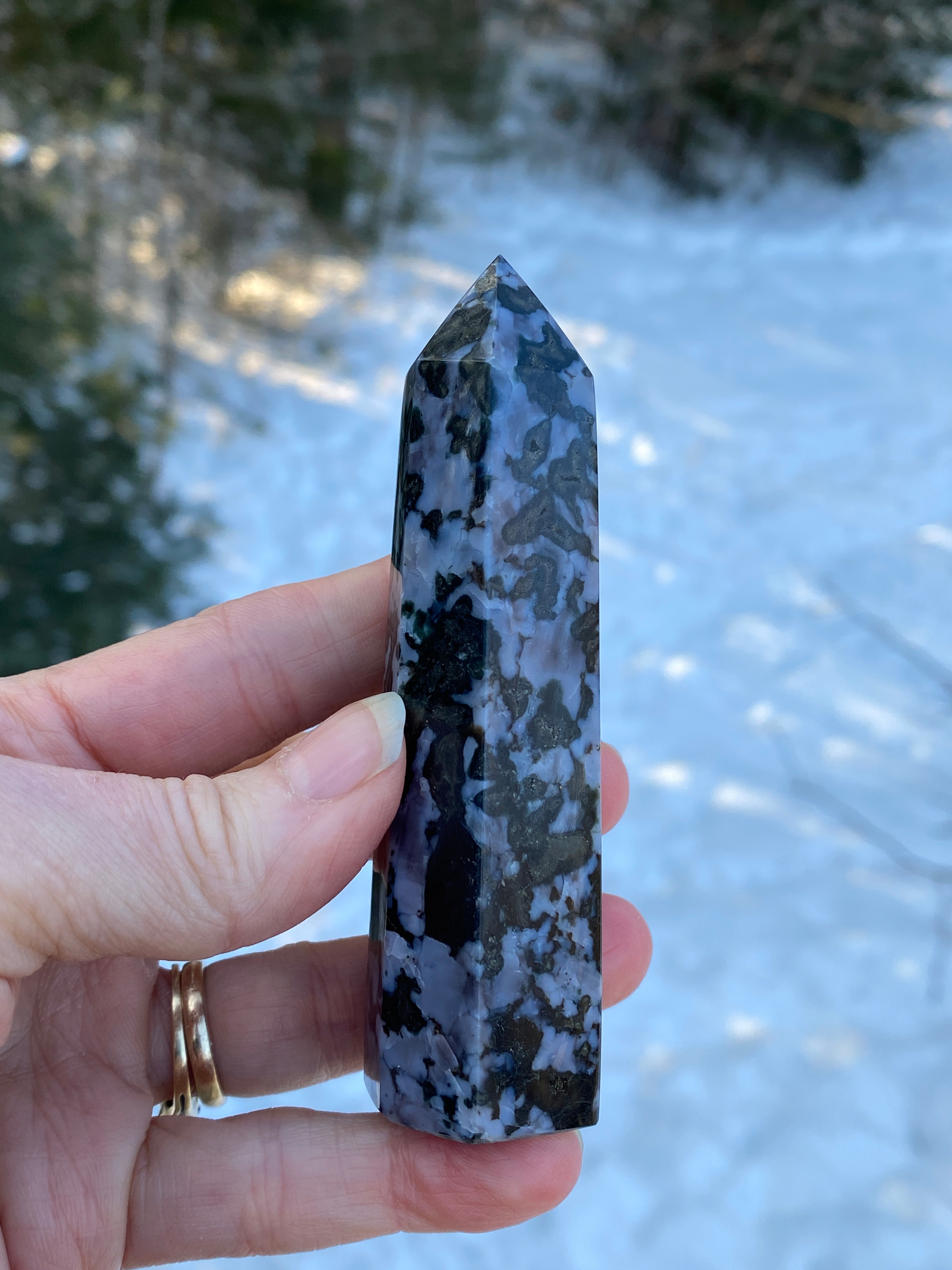 Indigo Gabbro aka Mystic Merlinite  Point Tower  Intuition Magic 31244S