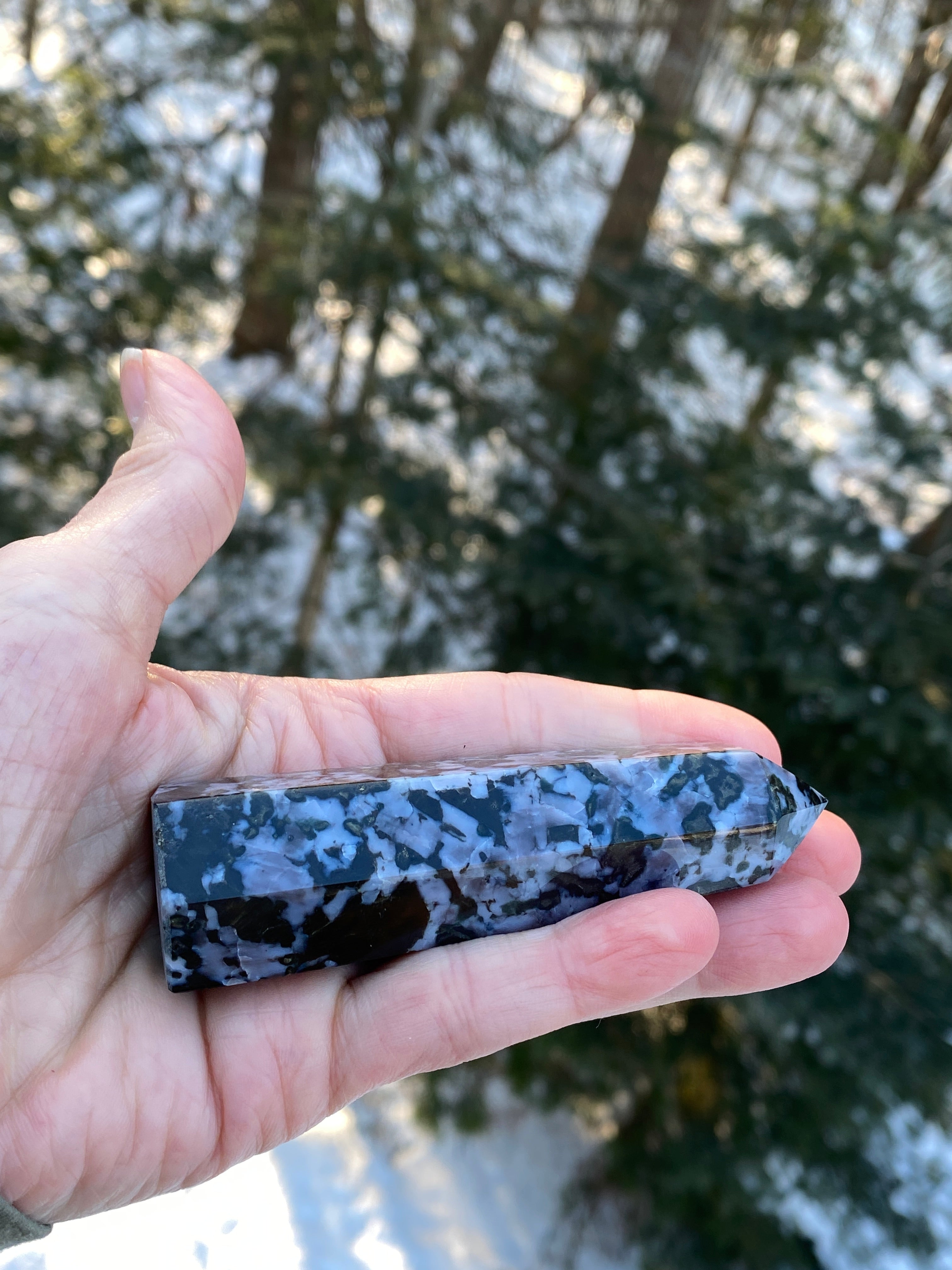Indigo Gabbro aka Mystic Merlinite  Point Tower  Intuition Magic 31244S