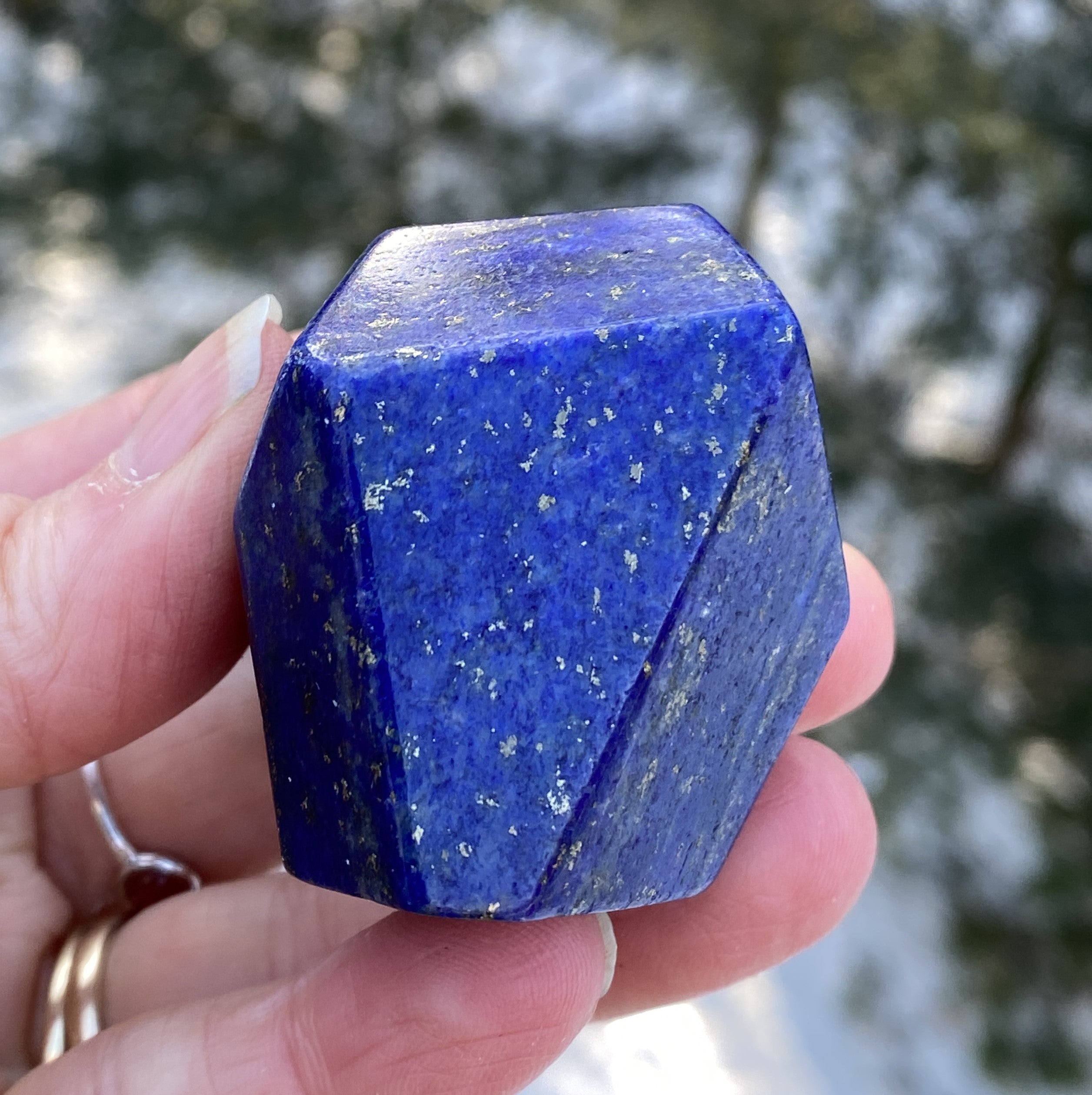 Lapis Lazuli  Freeform  Palm Stone  Blue  Protection Truth 31237S